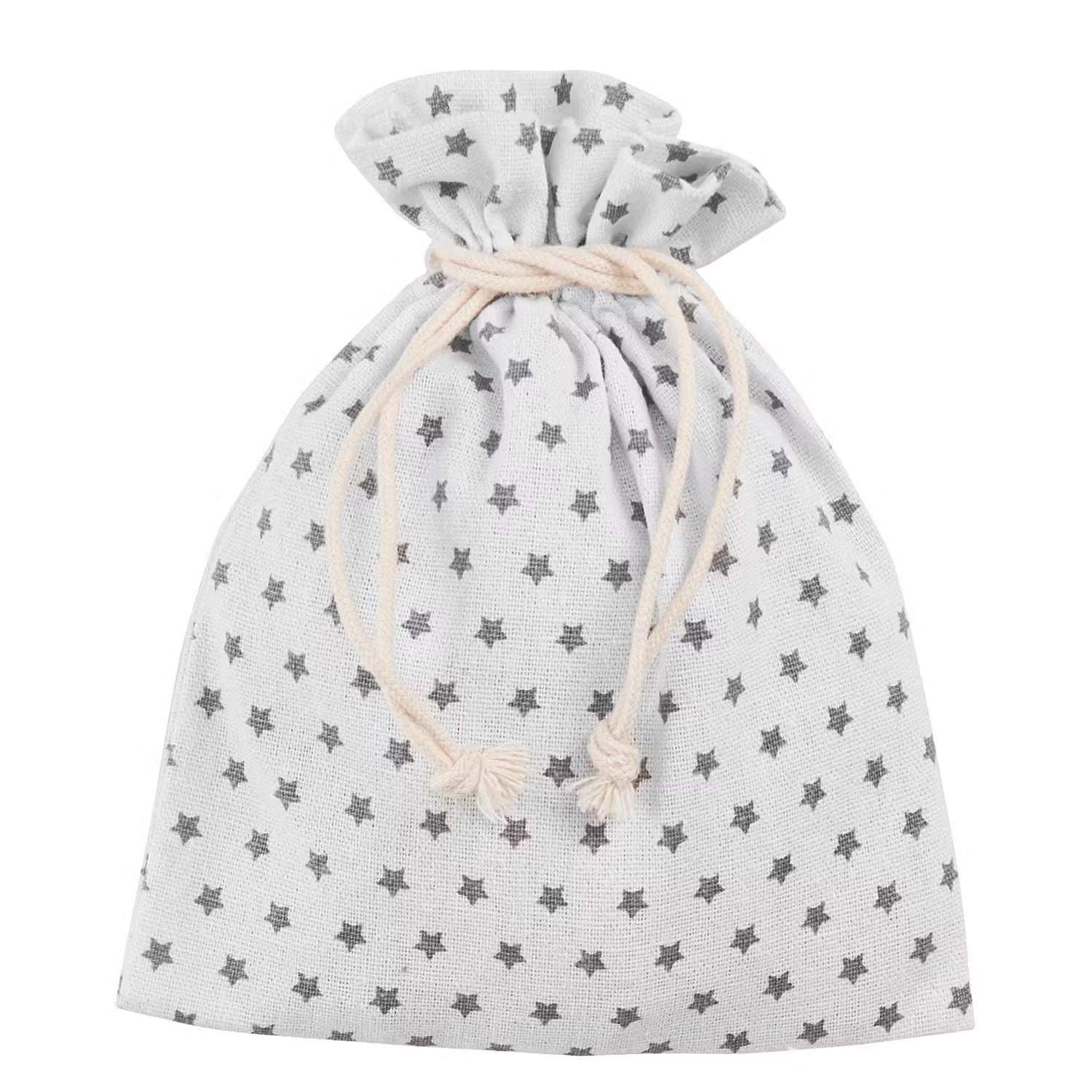PACK-A-BAG Deko-Säckchen 6er-Set - Baumwolle - Weiß / Grau - 11 x 14 cm