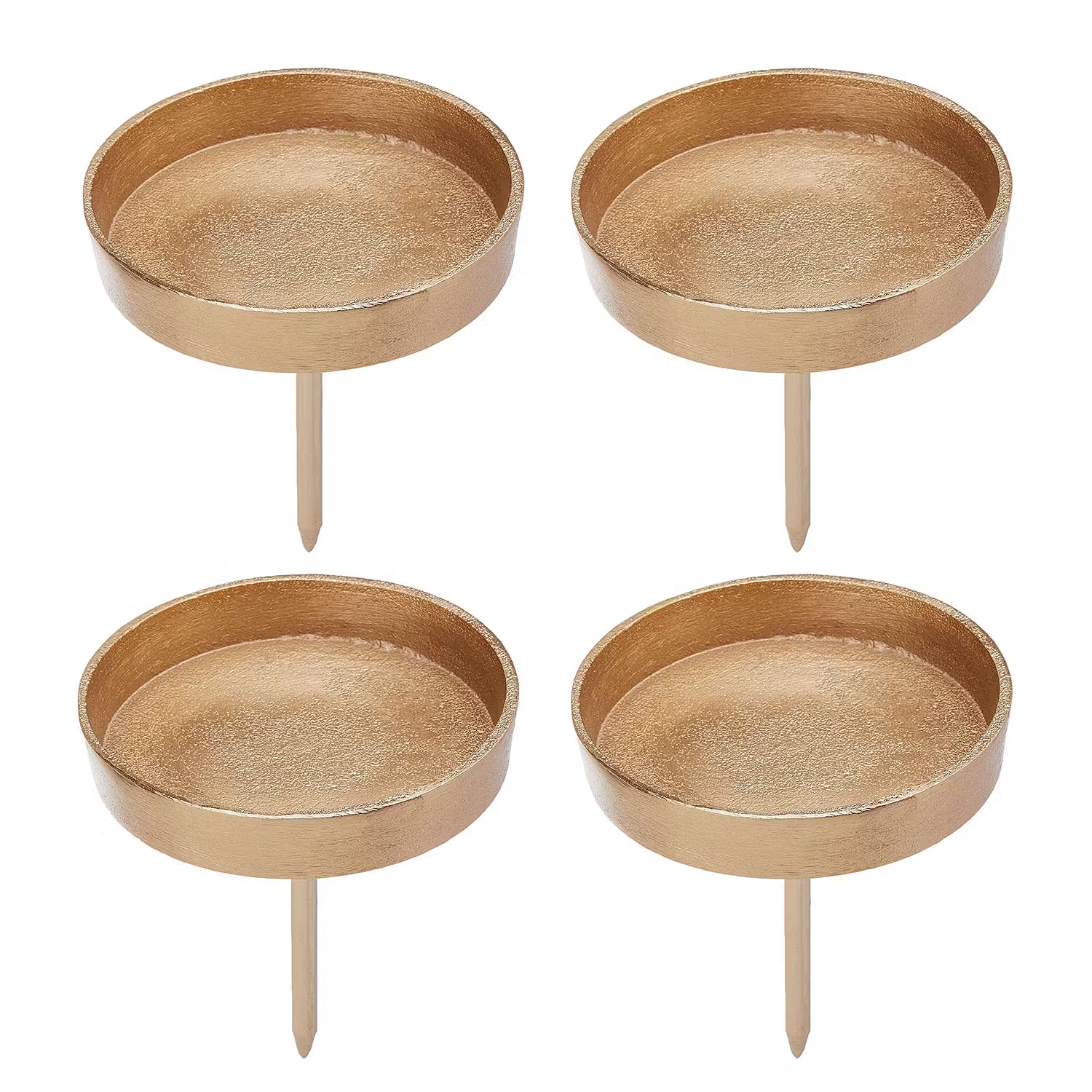ADVENT Kerzenpick 4er-Set - Aluminium - Gold - 8 x 6 cm