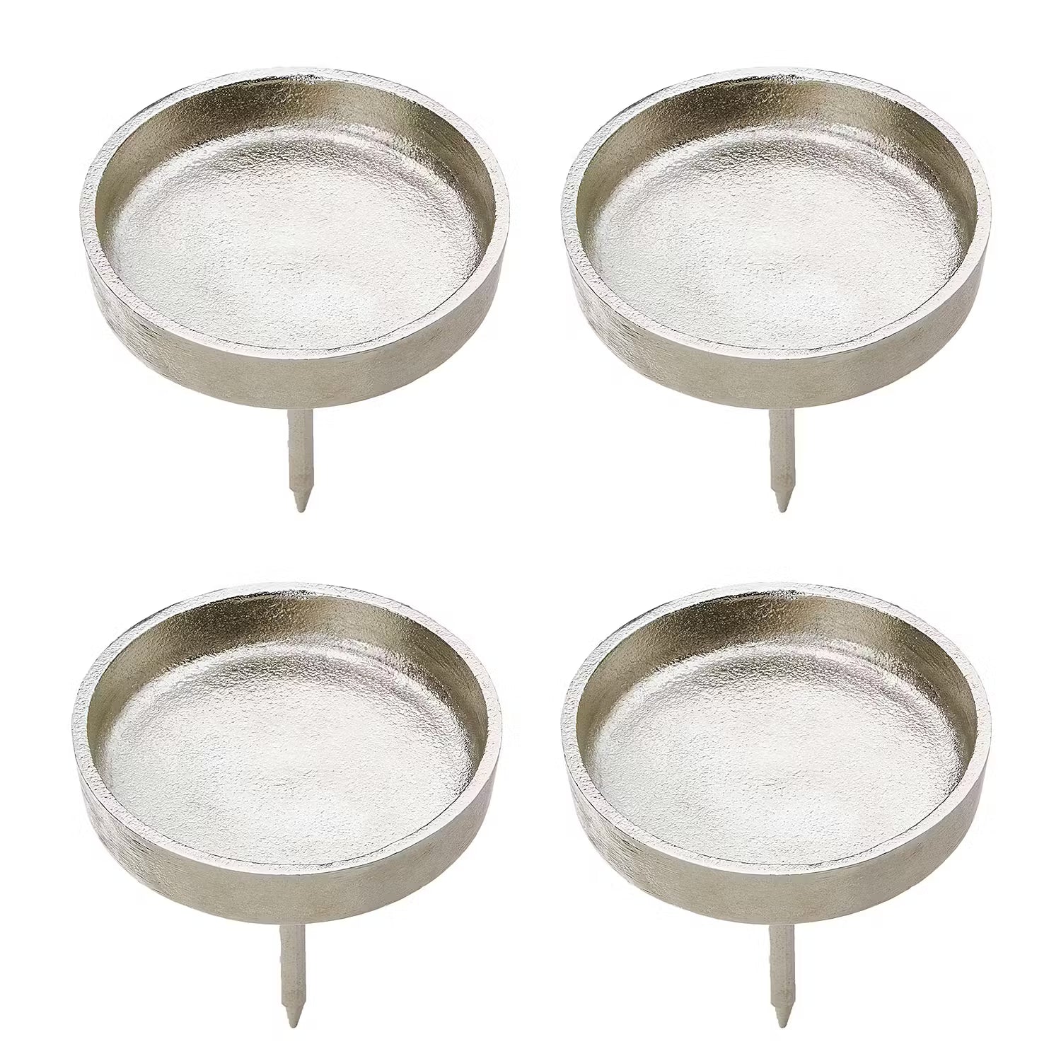 ADVENT Kerzenpick 4er-Set - Aluminium - Silber - 8 x 6 cm