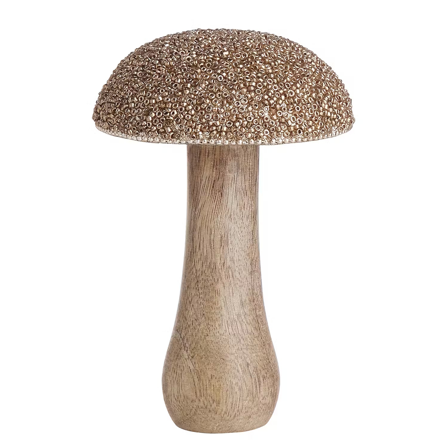 HARVEST LOVE Deko-Pilz-Set 3-tlg. - Mangoholz - Gold