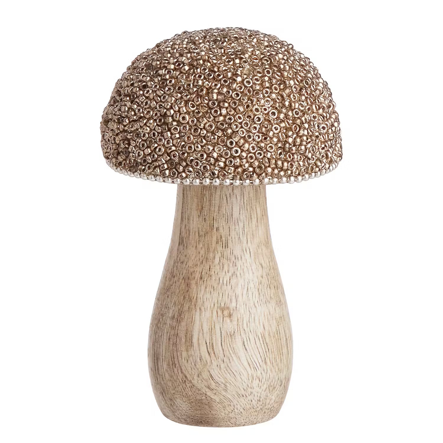 HARVEST LOVE Deko-Pilz-Set 3-tlg. - Mangoholz - Gold