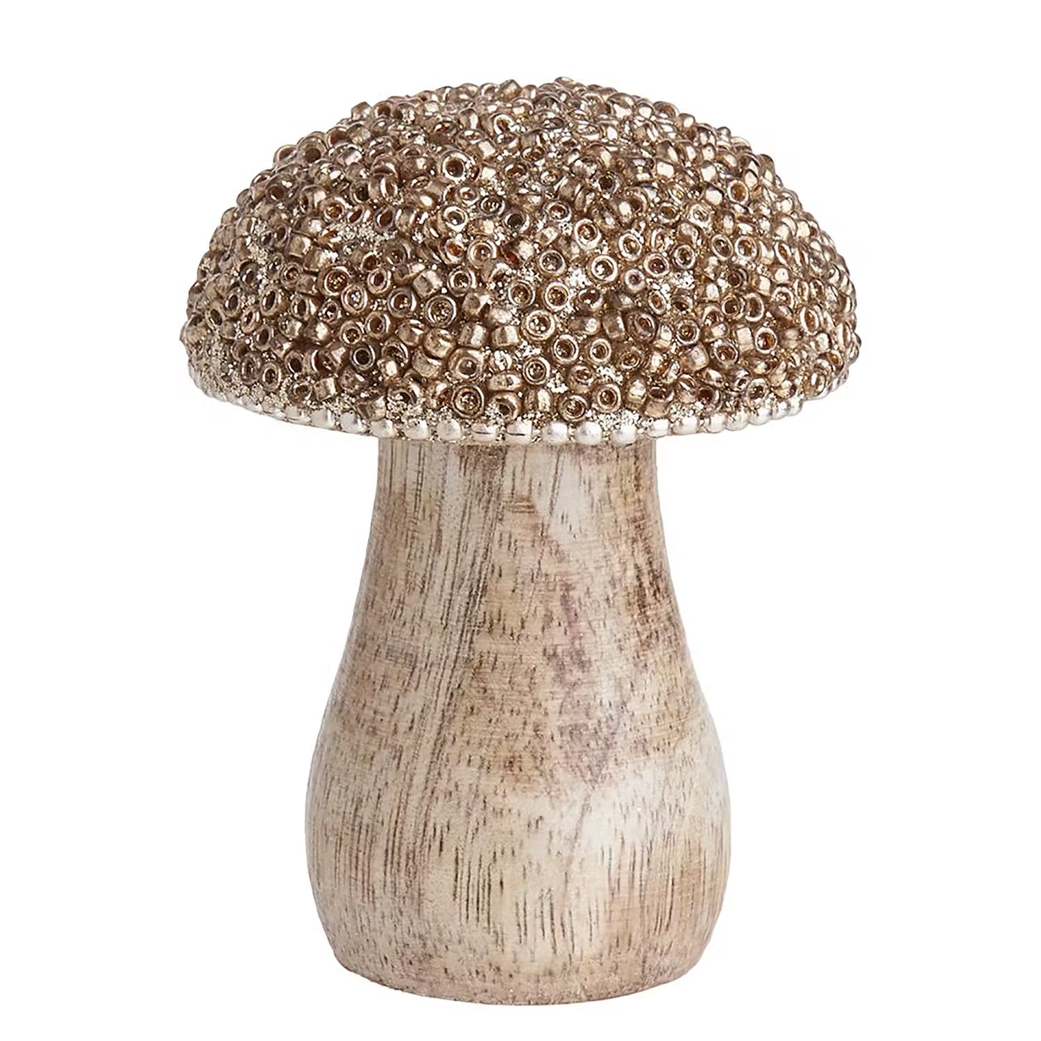 HARVEST LOVE Deko-Pilz-Set 3-tlg. - Mangoholz - Gold