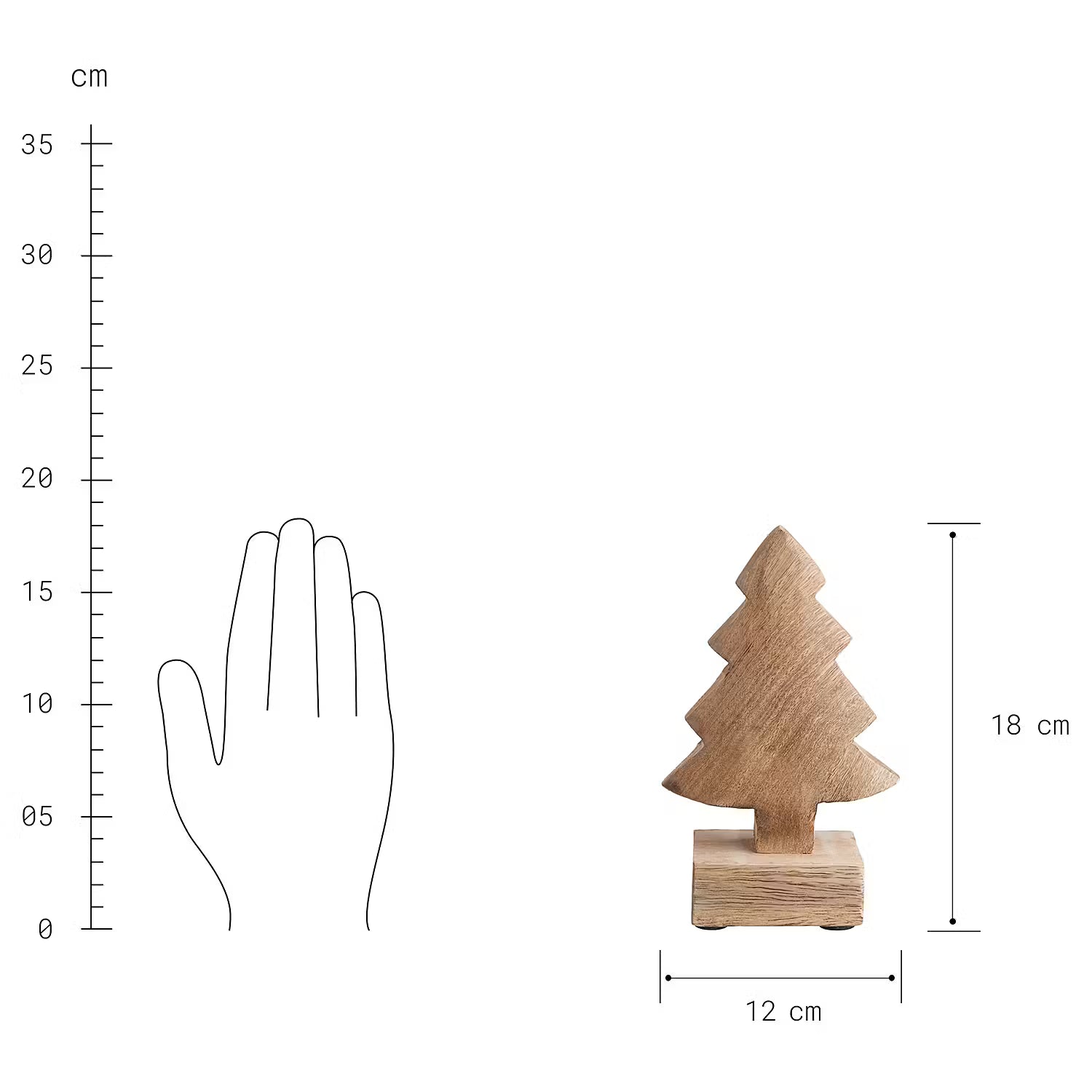 FOREST Deko-Tanne 2er-Set - Mangoholz