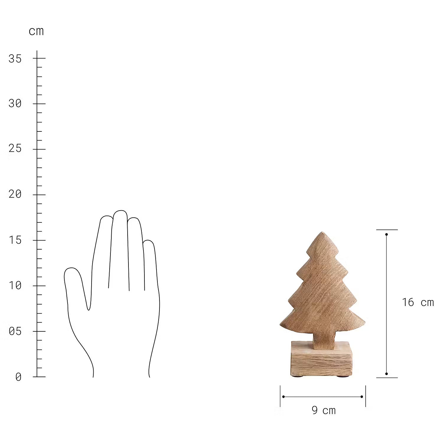FOREST Deko-Tanne 2er-Set - Mangoholz