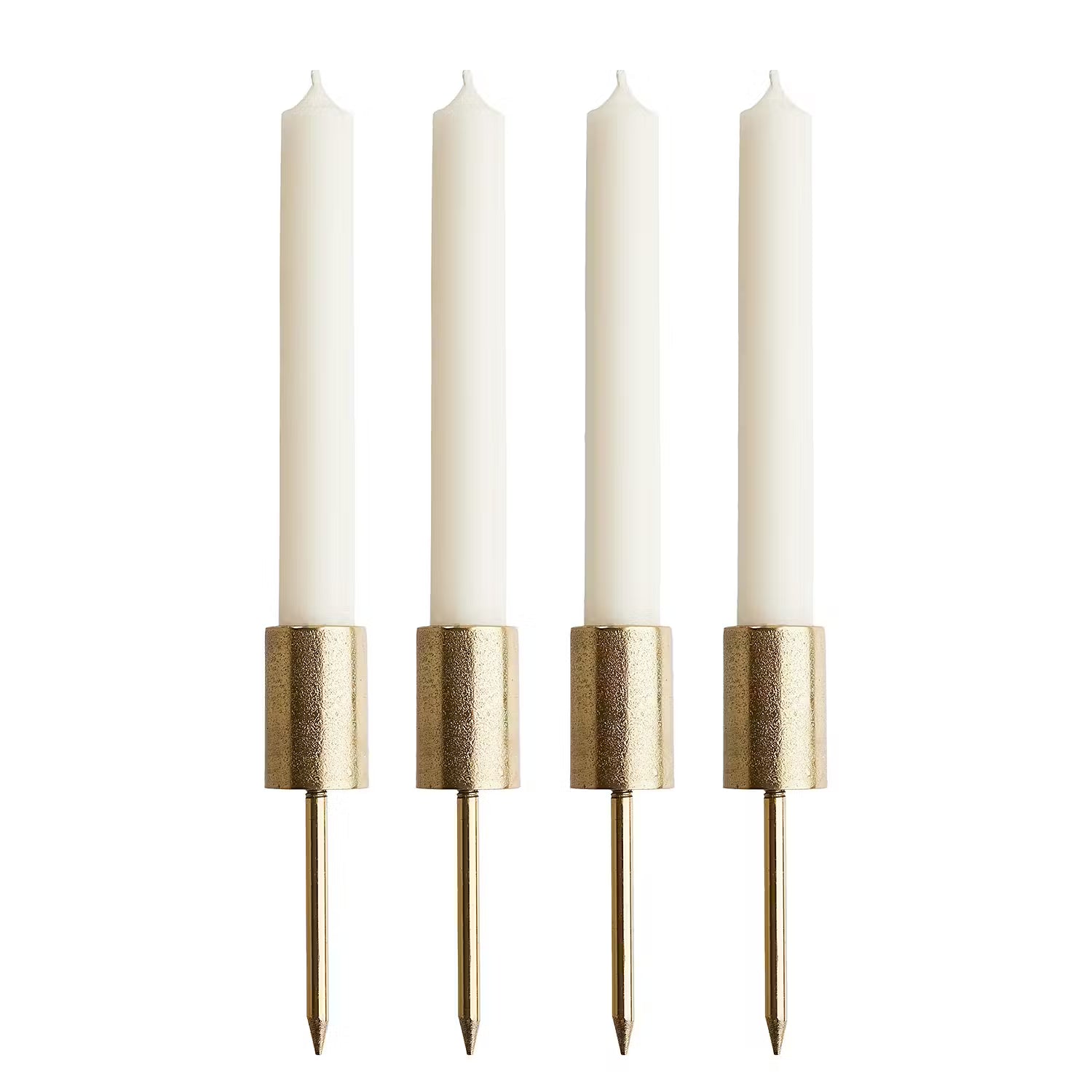 ADVENT Kerzenpick 4er-Set - Aluminium - Gold - 2.2 x 12 cm
