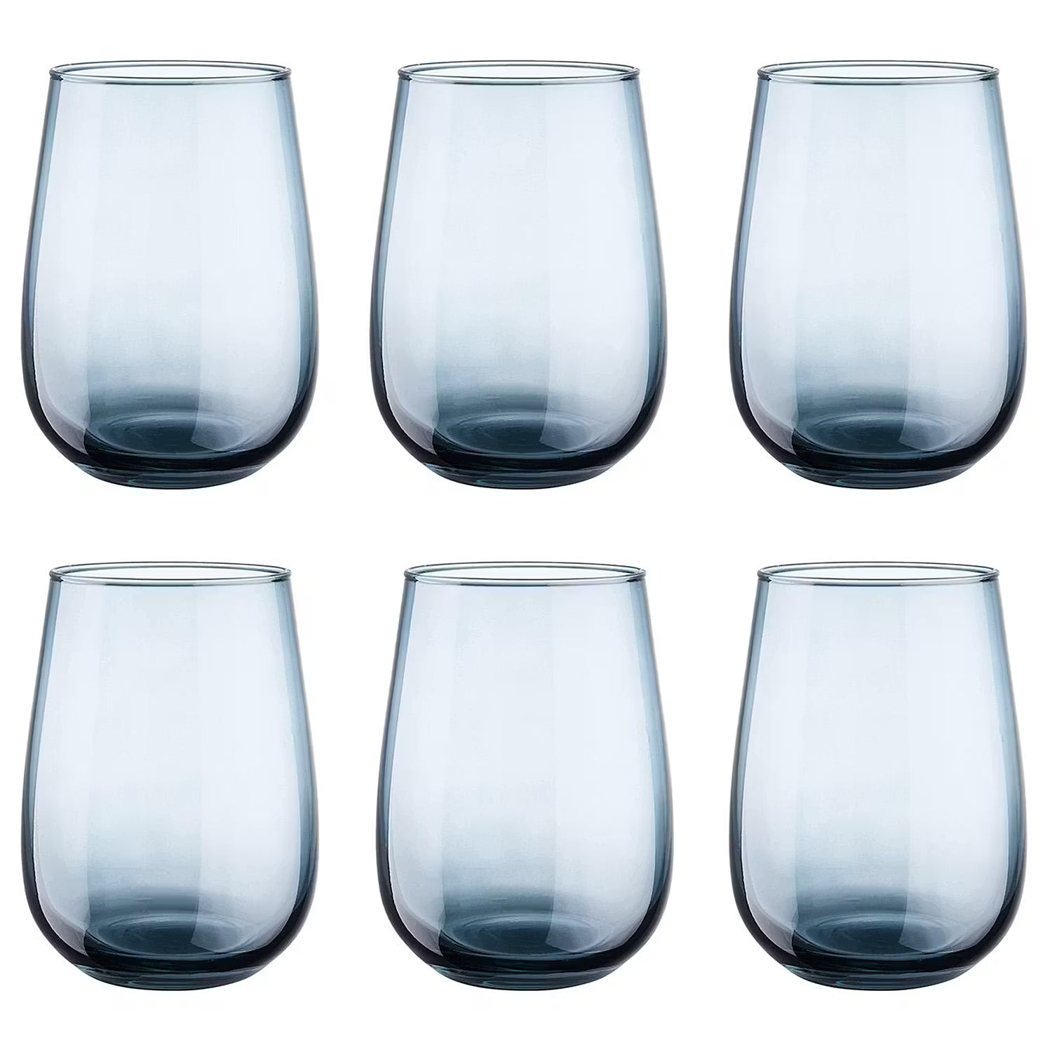 CALICO Trinkglas 6er-Set - Klarglas - Blau