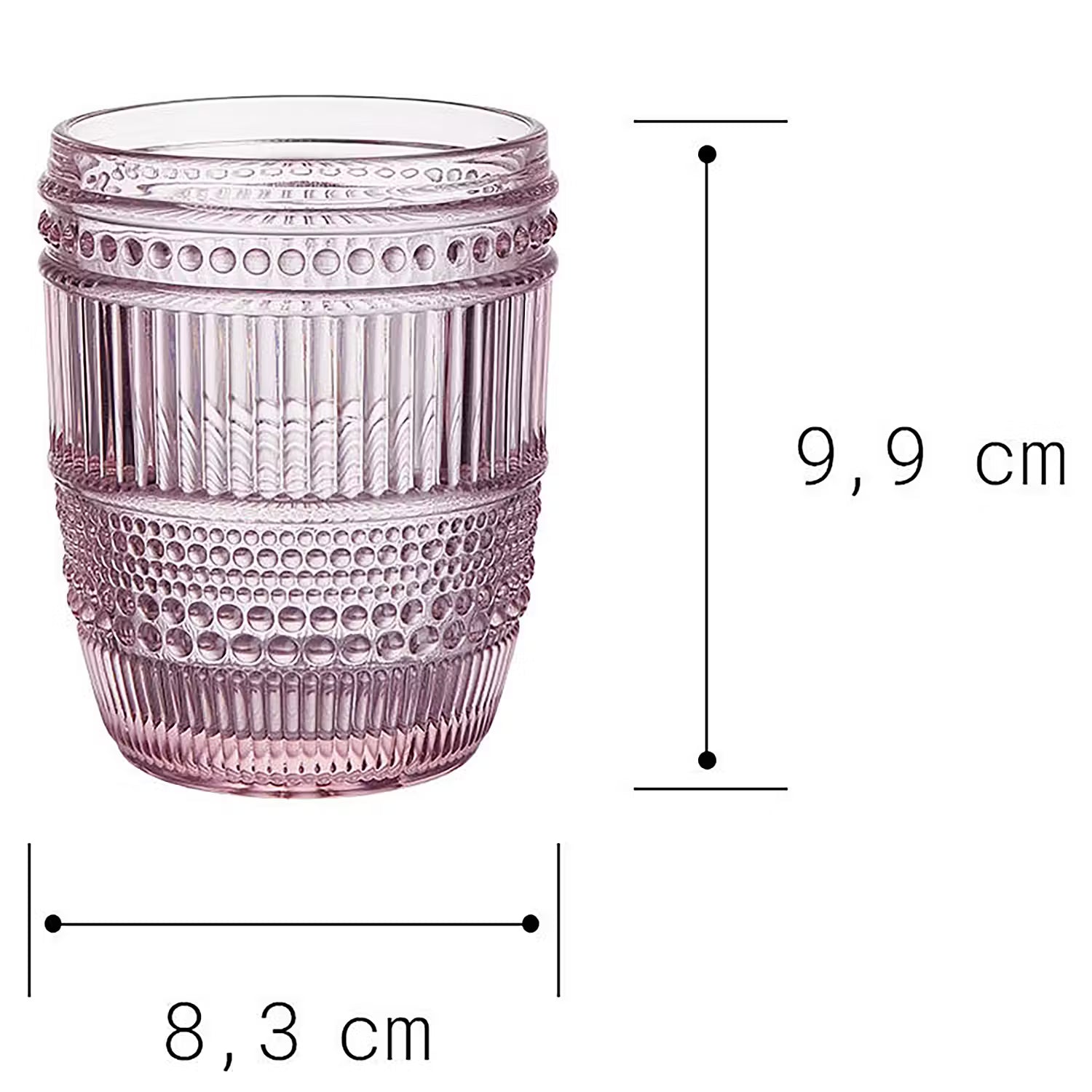 FIRENZE Trinkglas 6er-Set - Klarglas - Pink