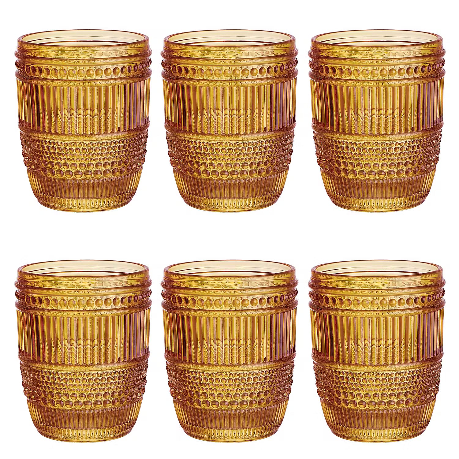 FIRENZE Trinkglas 6er-Set - Klarglas - Orange