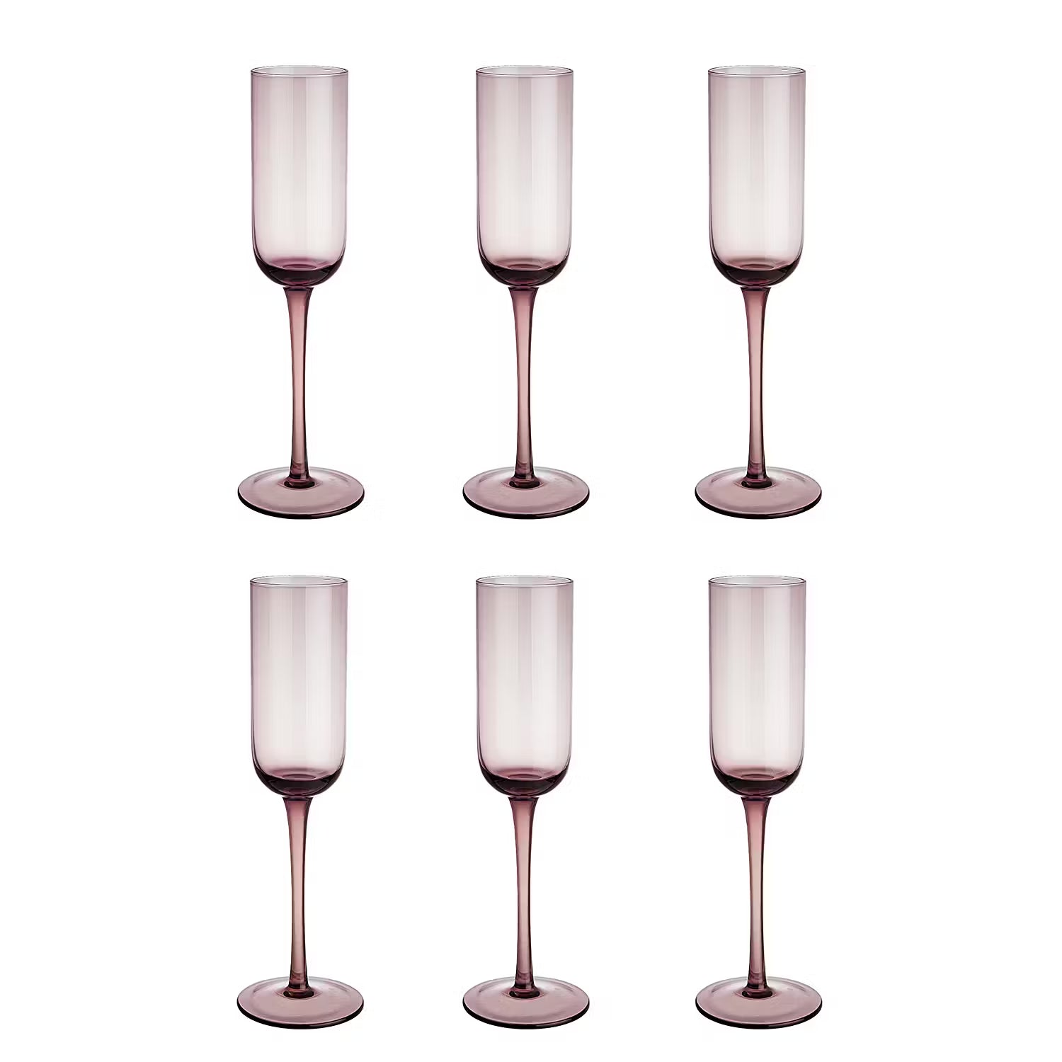 VENICE Sektglas 6er-Set - Klarglas - Violett