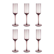 VENICE Sektglas 6er-Set - Klarglas - Violett