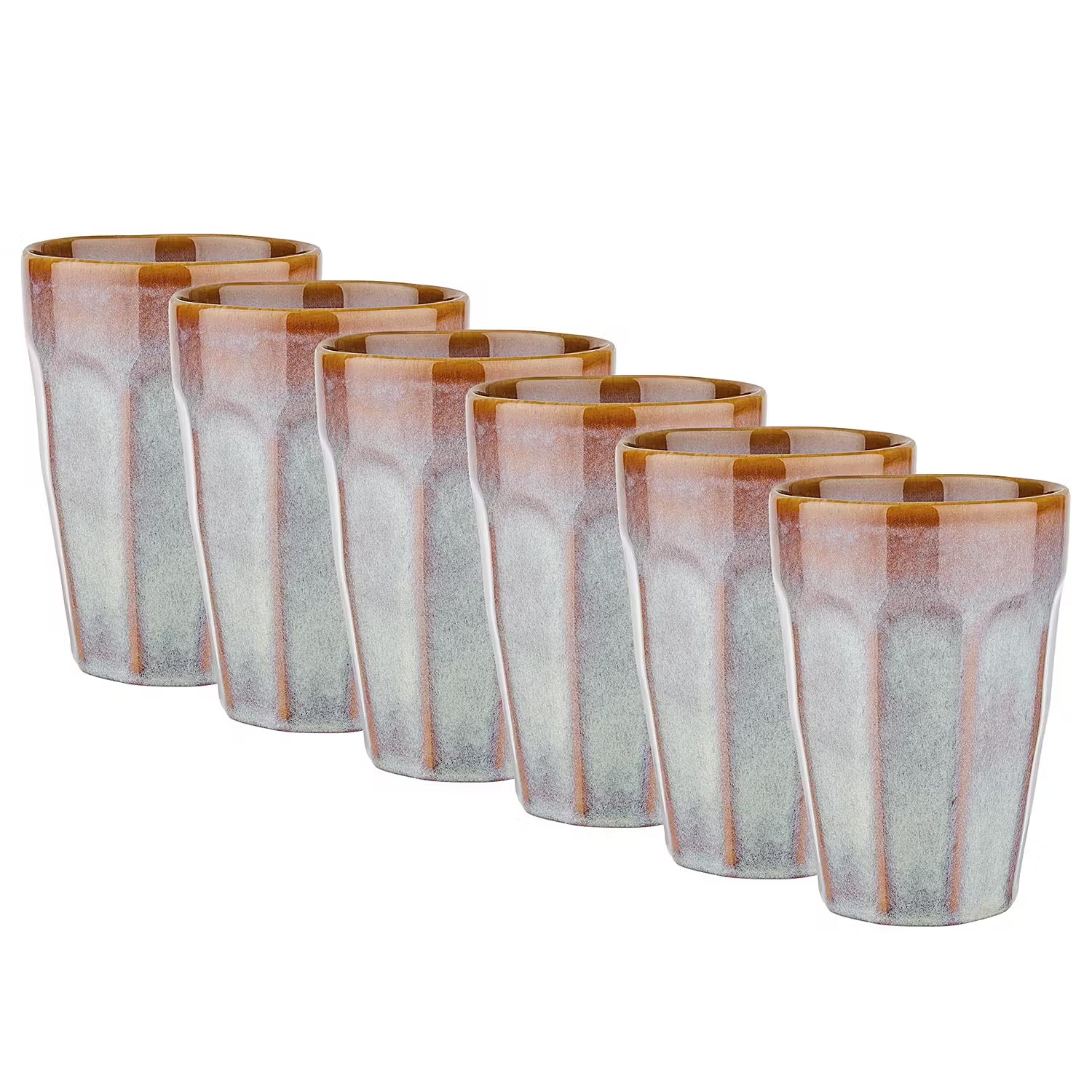 BERGAMO Latte Macchiato Tasse 6er-Set - Steinzeug - Beige