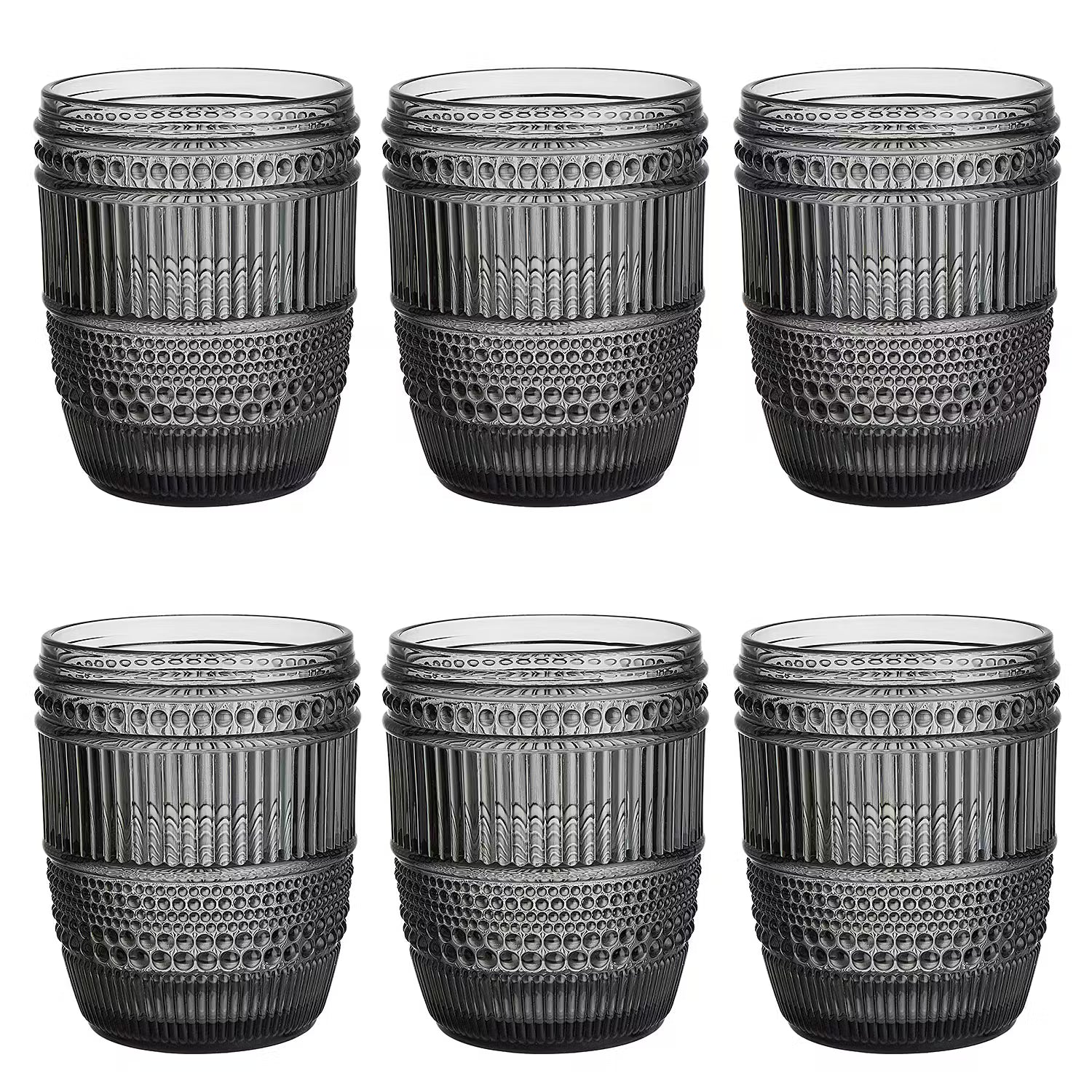 FIRENZE Trinkglas 6er-Set - Klarglas - Grau