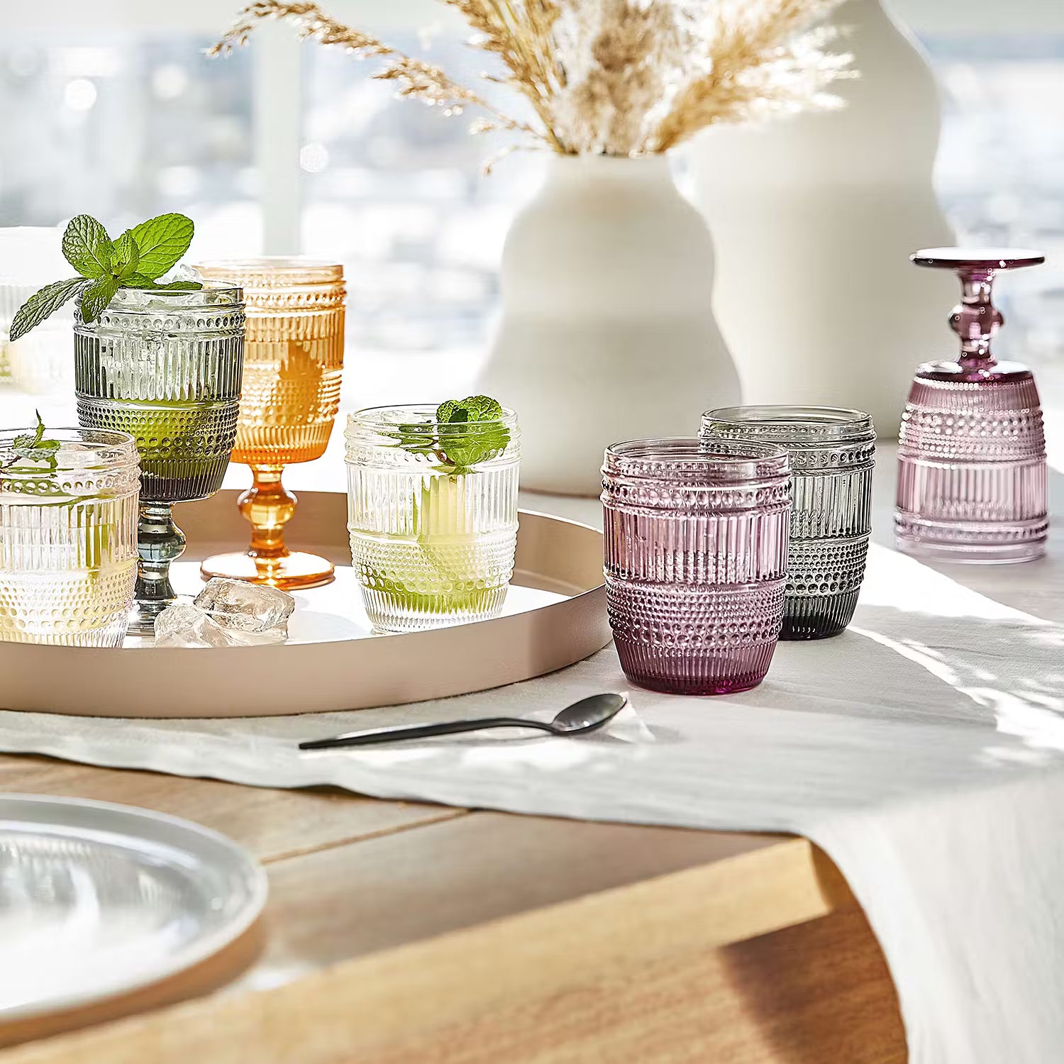 FIRENZE Trinkglas 6er-Set - Klarglas - Grau