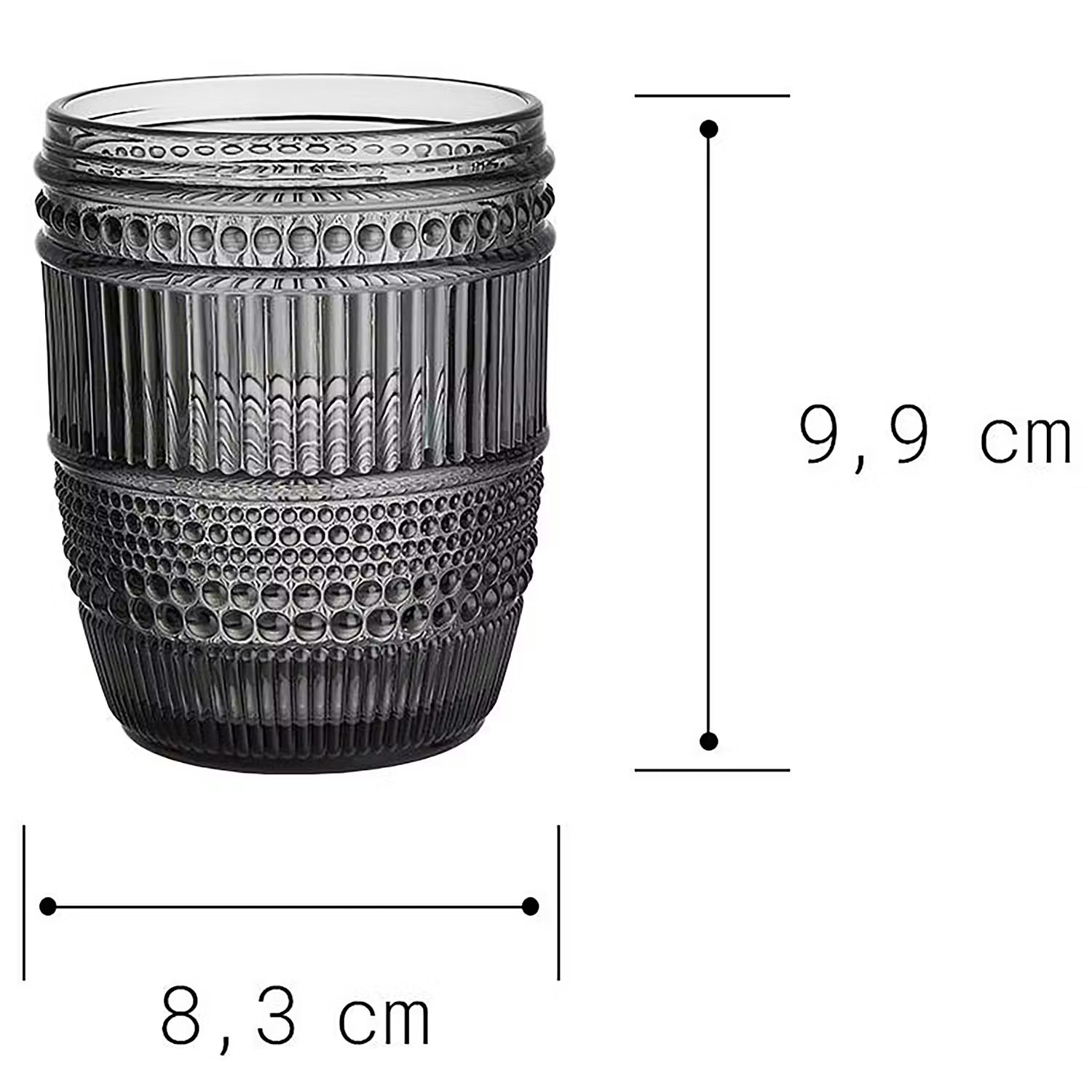 FIRENZE Trinkglas 6er-Set - Klarglas - Grau