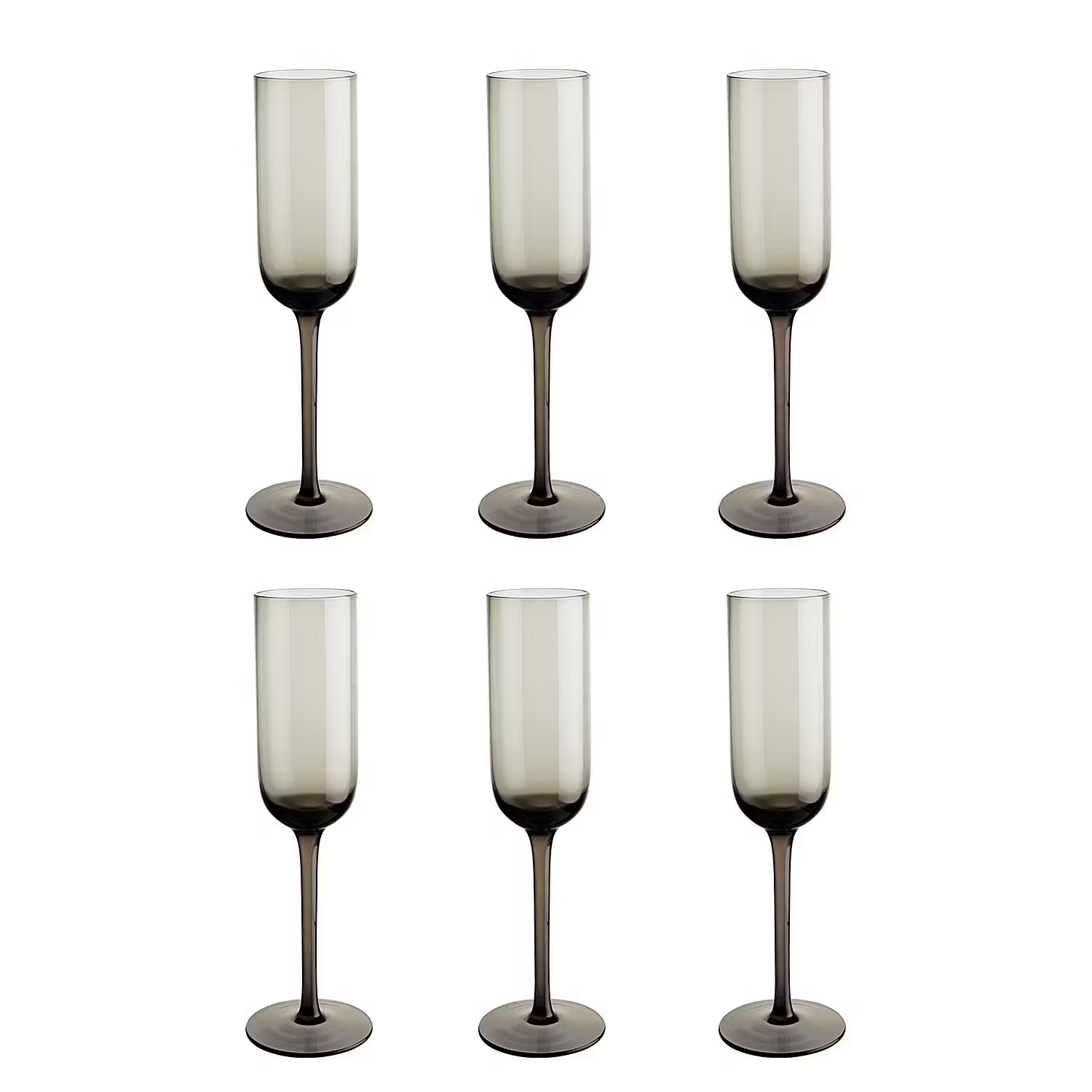 VENICE Sektglas 6er-Set - Klarglas - Grau