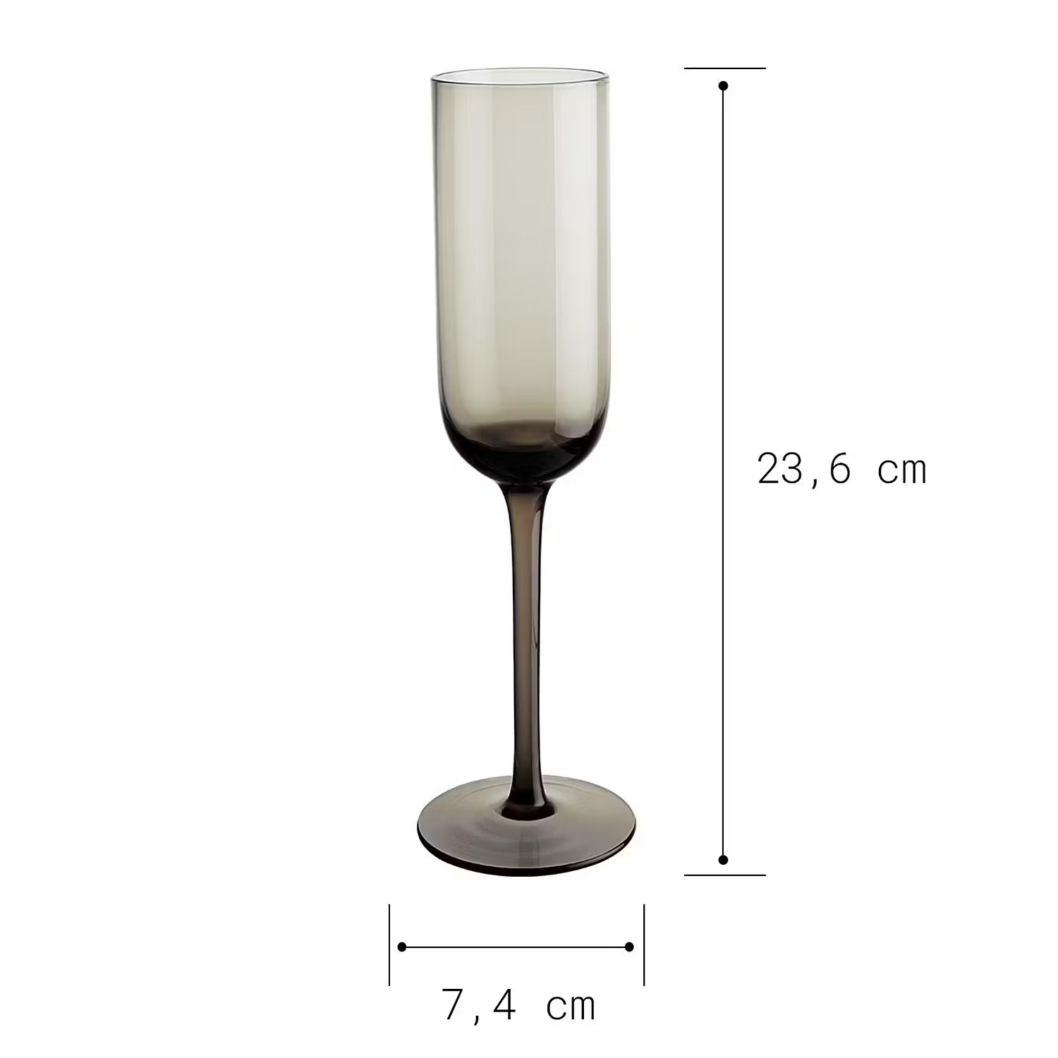 VENICE Sektglas 6er-Set - Klarglas - Grau