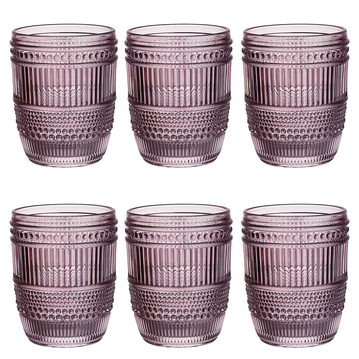 FIRENZE Trinkglas 6er-Set - Klarglas - Violett