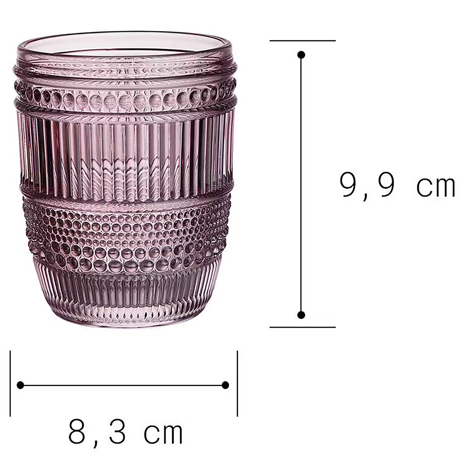 FIRENZE Trinkglas 6er-Set - Klarglas - Violett