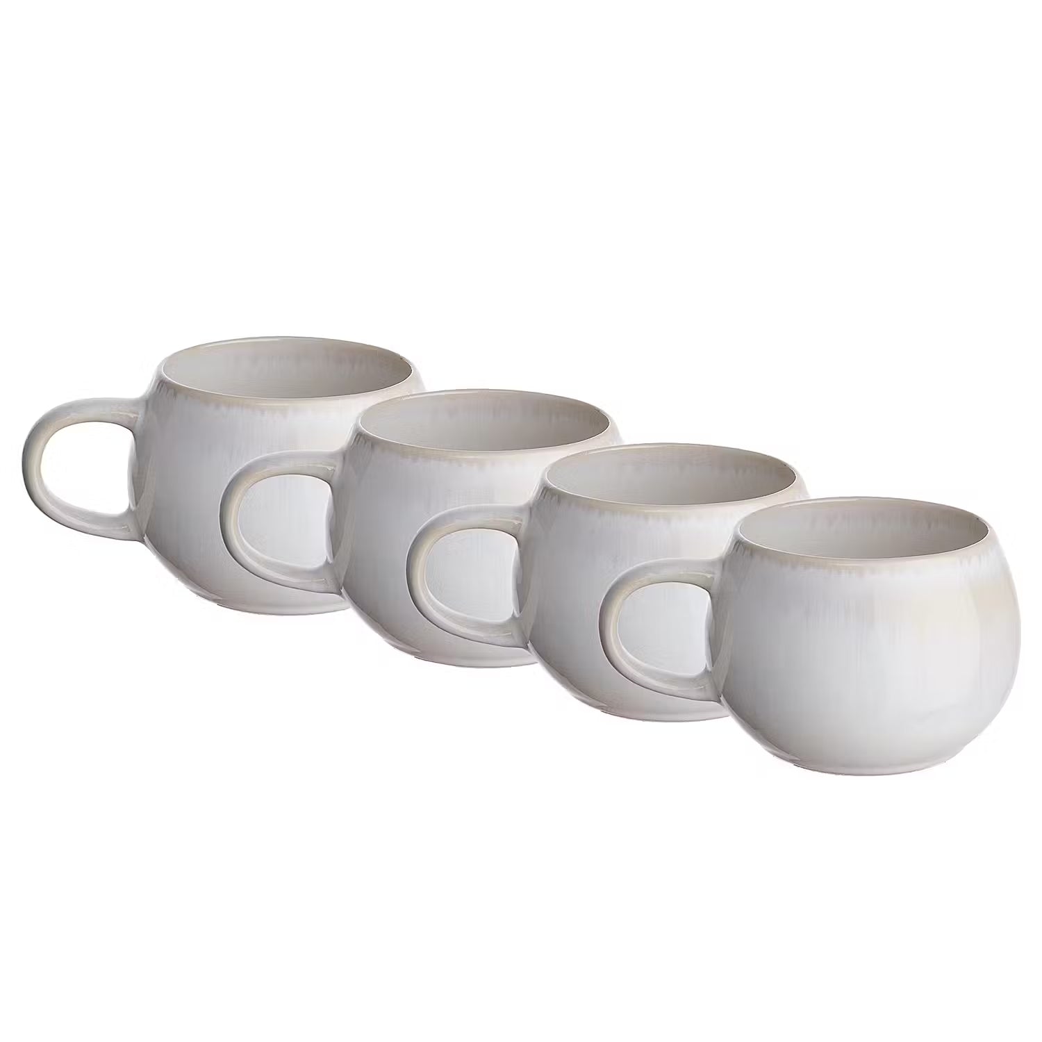COTTAGE Tasse 4er-Set - Steinzeug - Weiß