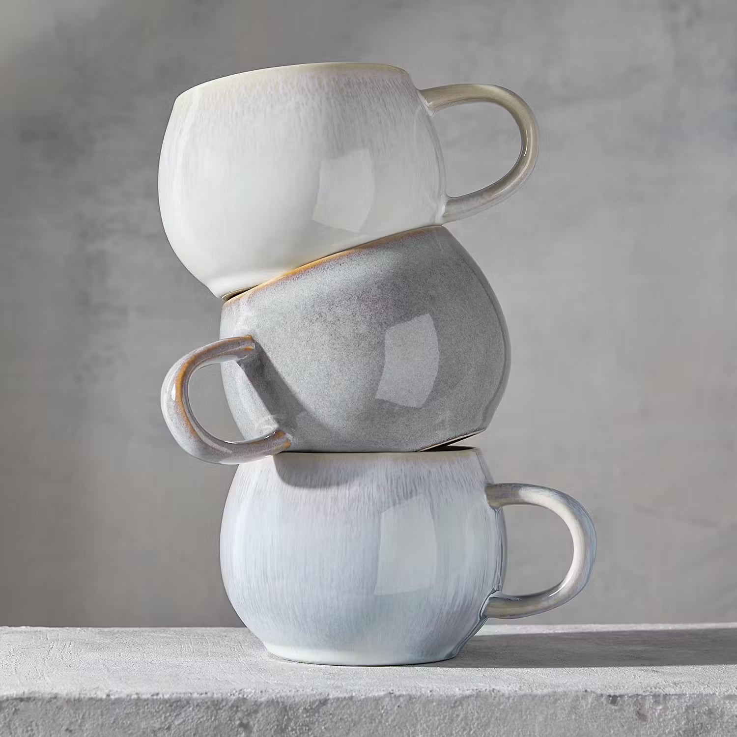 COTTAGE Tasse 4er-Set - Steinzeug - Weiß
