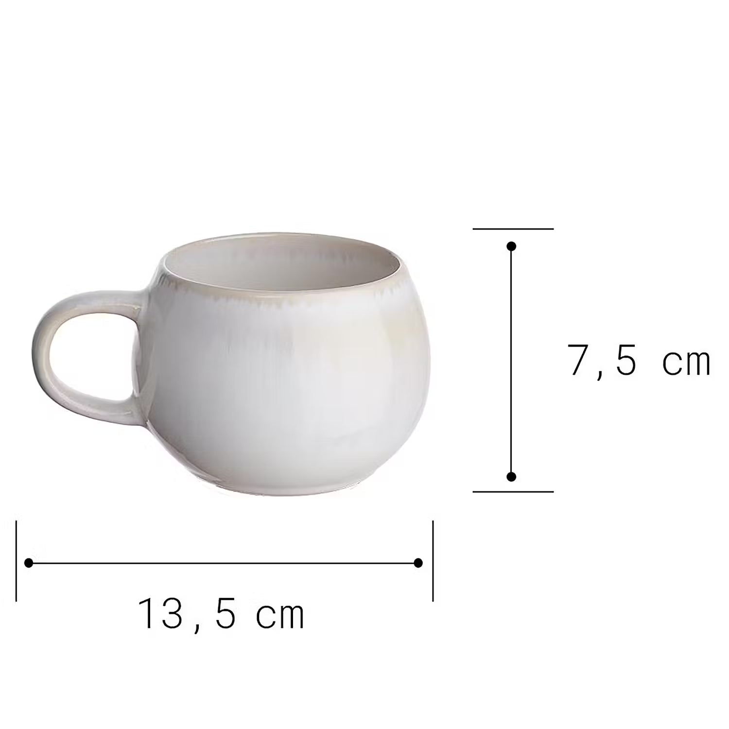 COTTAGE Tasse 4er-Set - Steinzeug - Weiß
