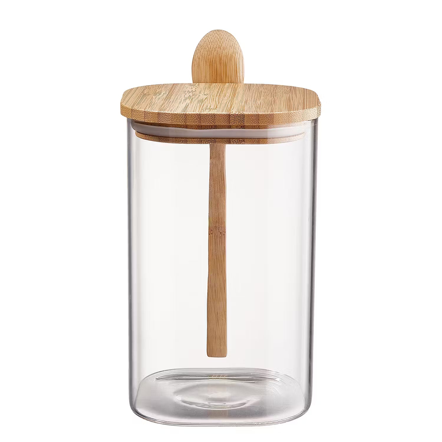 COMPOSITION Vorratsglas 2er-Set - Borosilikatglas / Bambus - Transparent - Höhe: 16 cm