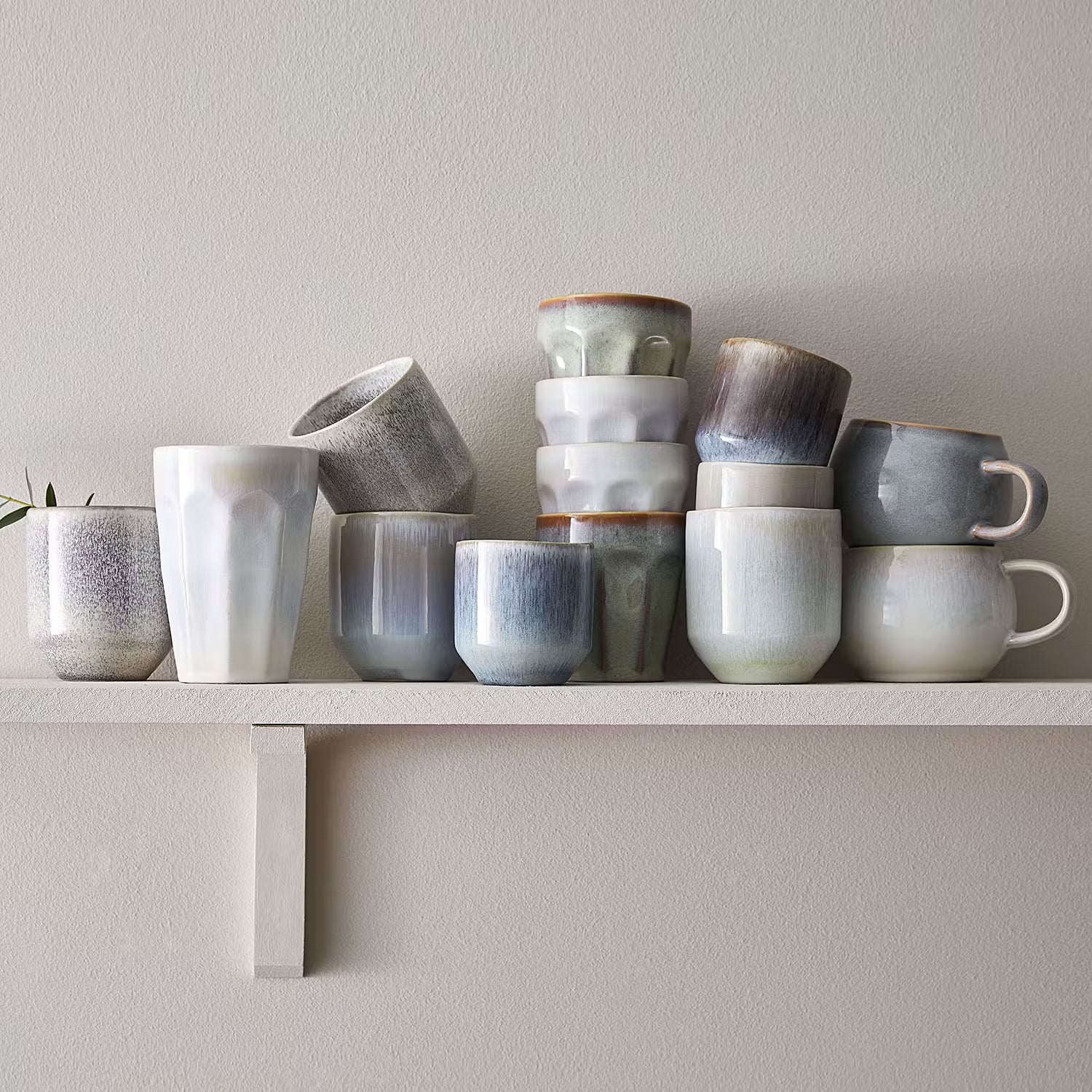 COTTAGE Tasse 4er-Set - Steinzeug - Hellblau