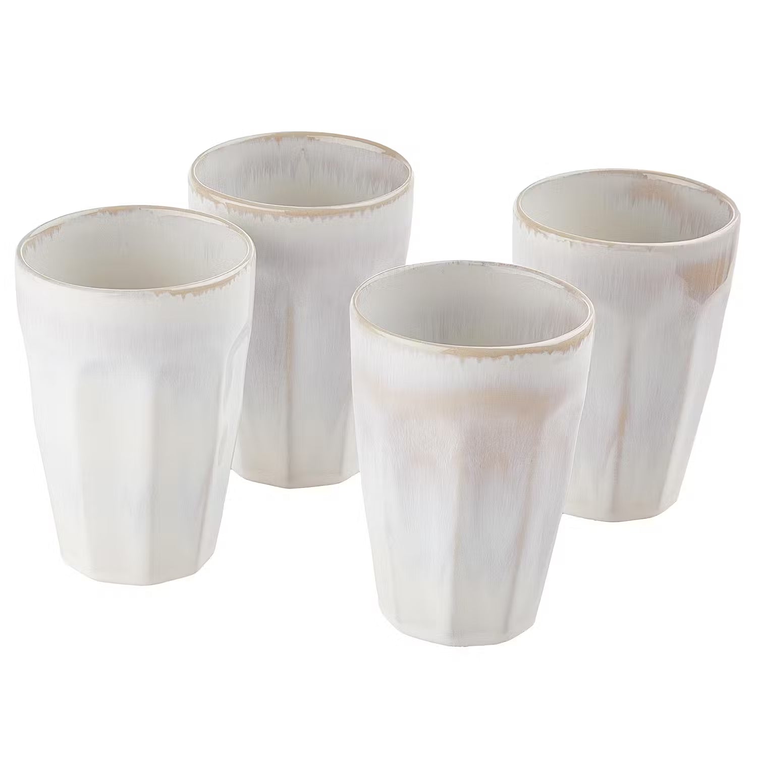 BERGAMO Latte Macchiato Tasse 6er-Set - Steinzeug - Weiß