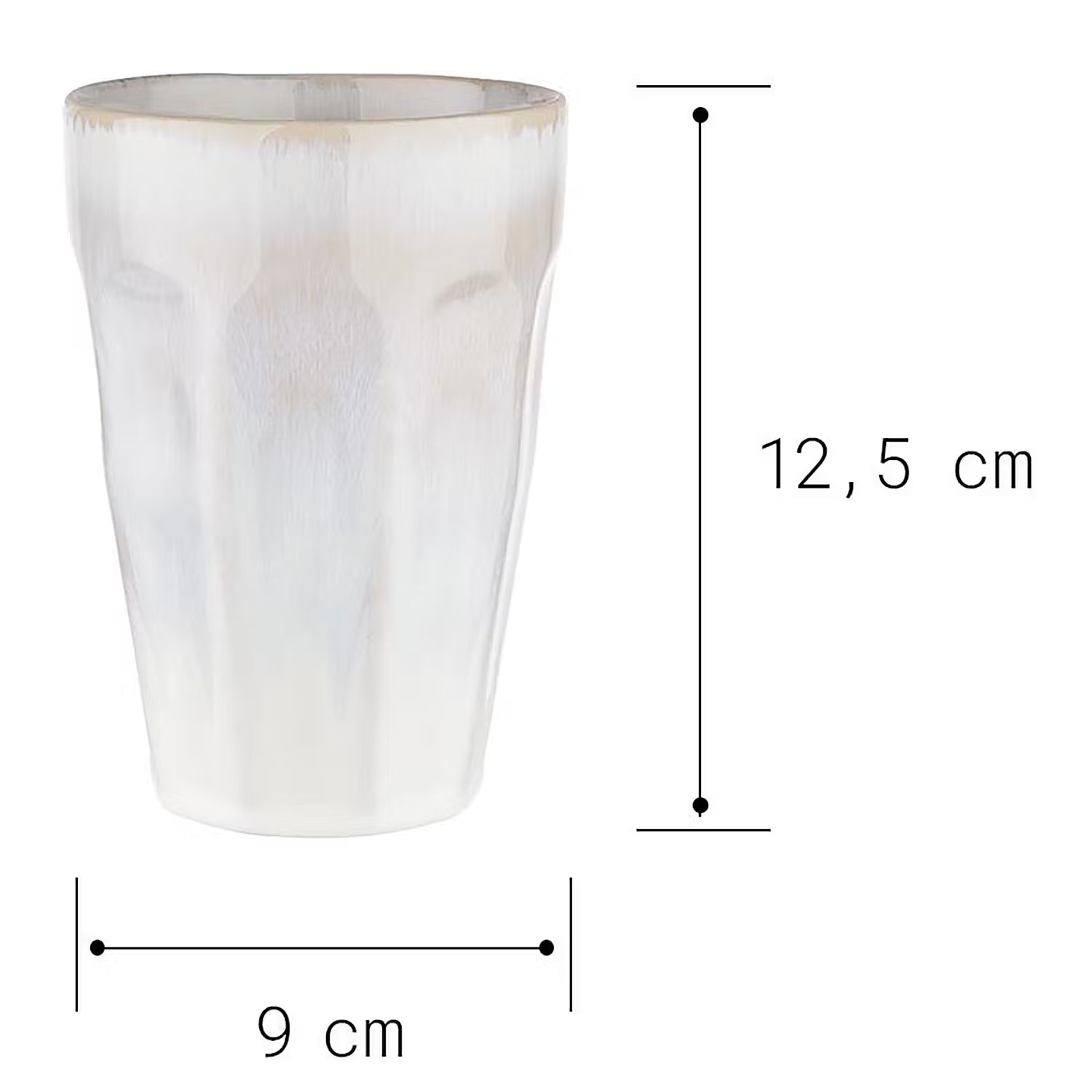 BERGAMO Latte Macchiato Tasse 6er-Set - Steinzeug - Weiß