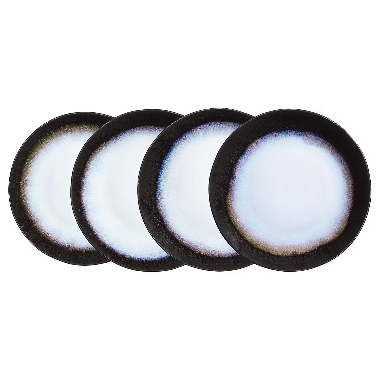 ATLANTIS Dinnerteller 4er-Set - Steingut - Schwarz