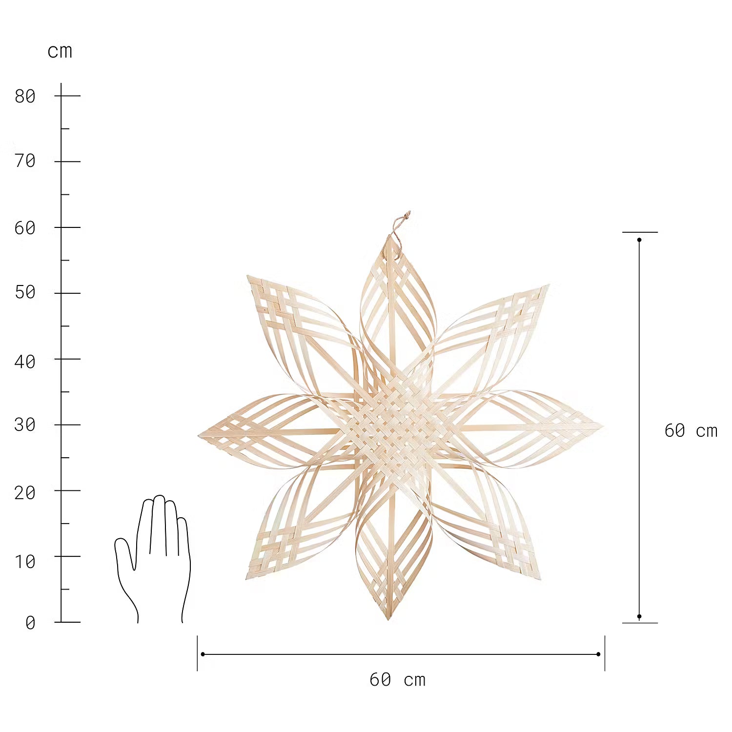Bambusstern BOHO STAR - Bambus - Natur - 5 x 60 cm