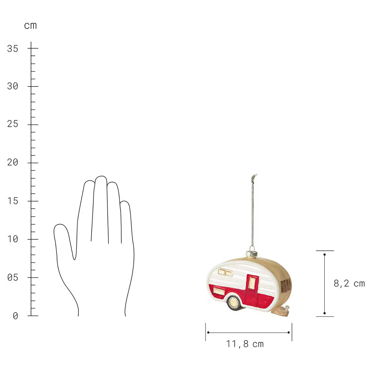 Baumanhänger HANG ON Wohnwagen - Glas - Weiß