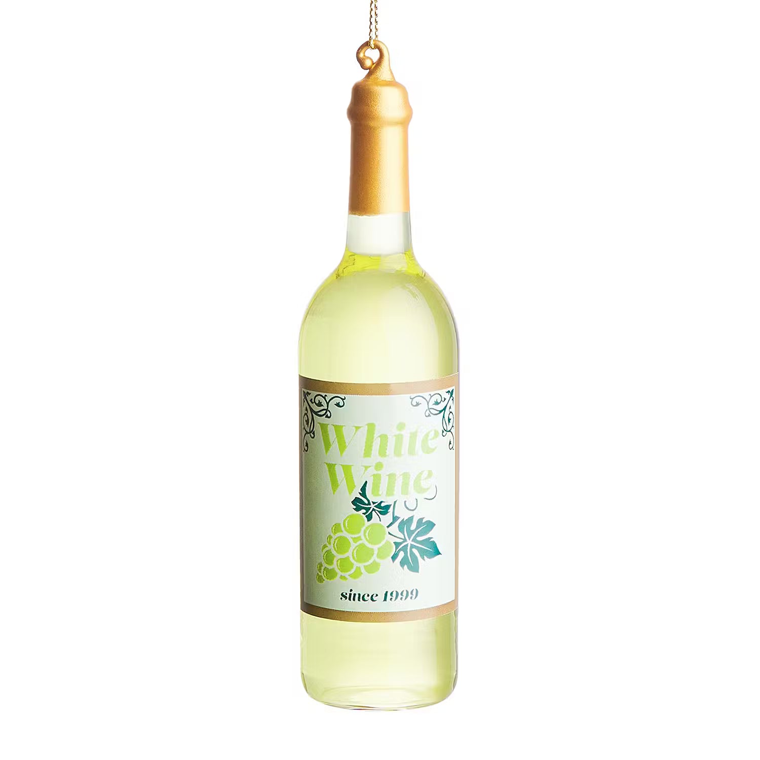 HANG ON Baumanhänger Weißweinflasche - Glas - Pastellgelb