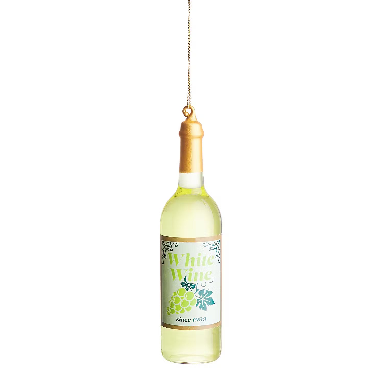 HANG ON Baumanhänger Weißweinflasche - Glas - Pastellgelb