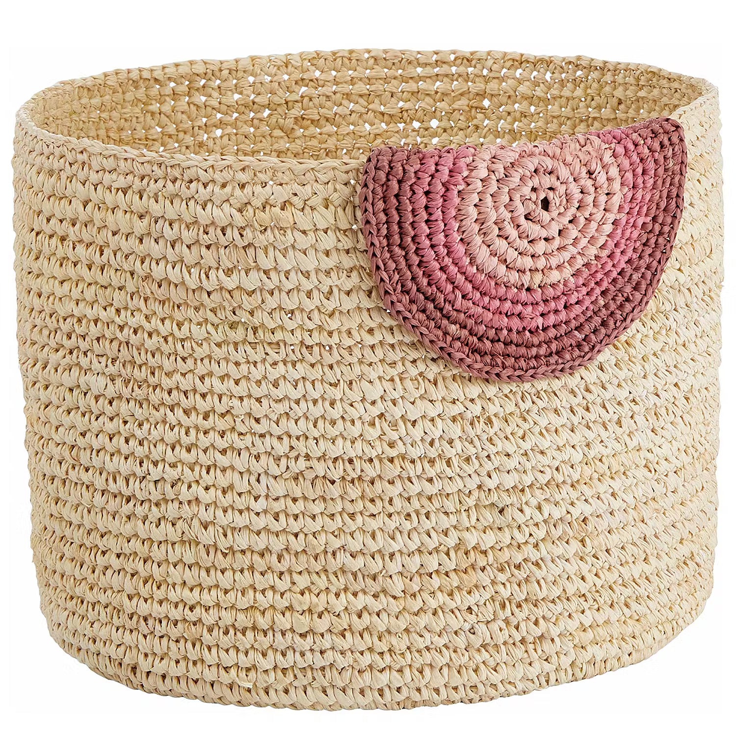 ISALO Korb-Set 4-tlg. - Raffia - Natur / Rosa