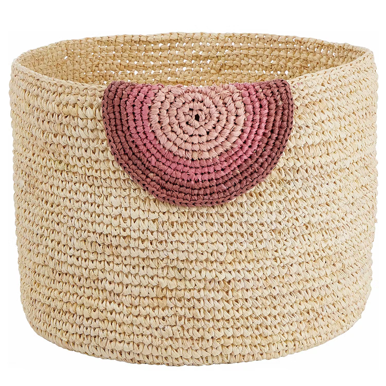 ISALO Korb-Set 4-tlg. - Raffia - Natur / Rosa
