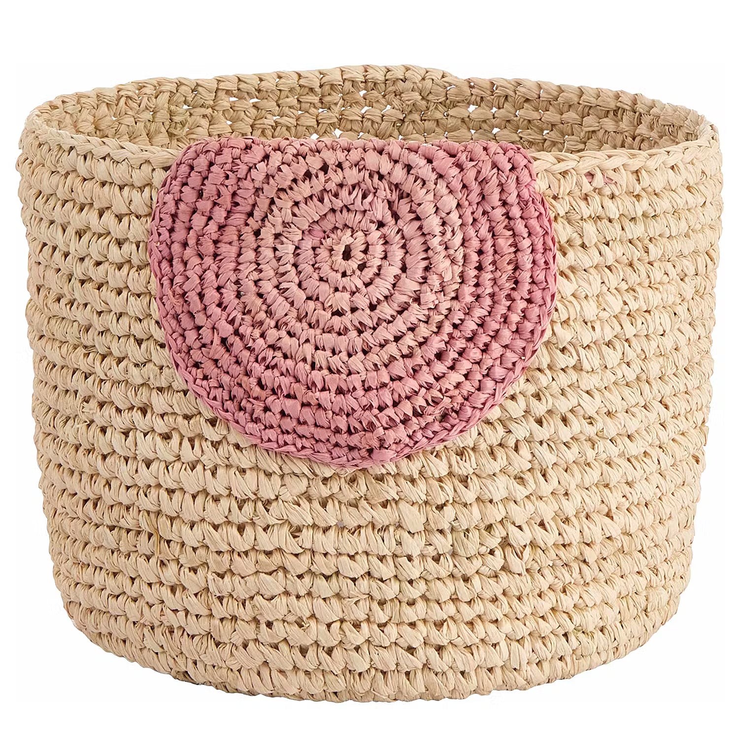 ISALO Korb-Set 4-tlg. - Raffia - Natur / Rosa