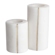 MARBLE Kerzenhalter-Set 2-tlg. - Marmor - Weiß