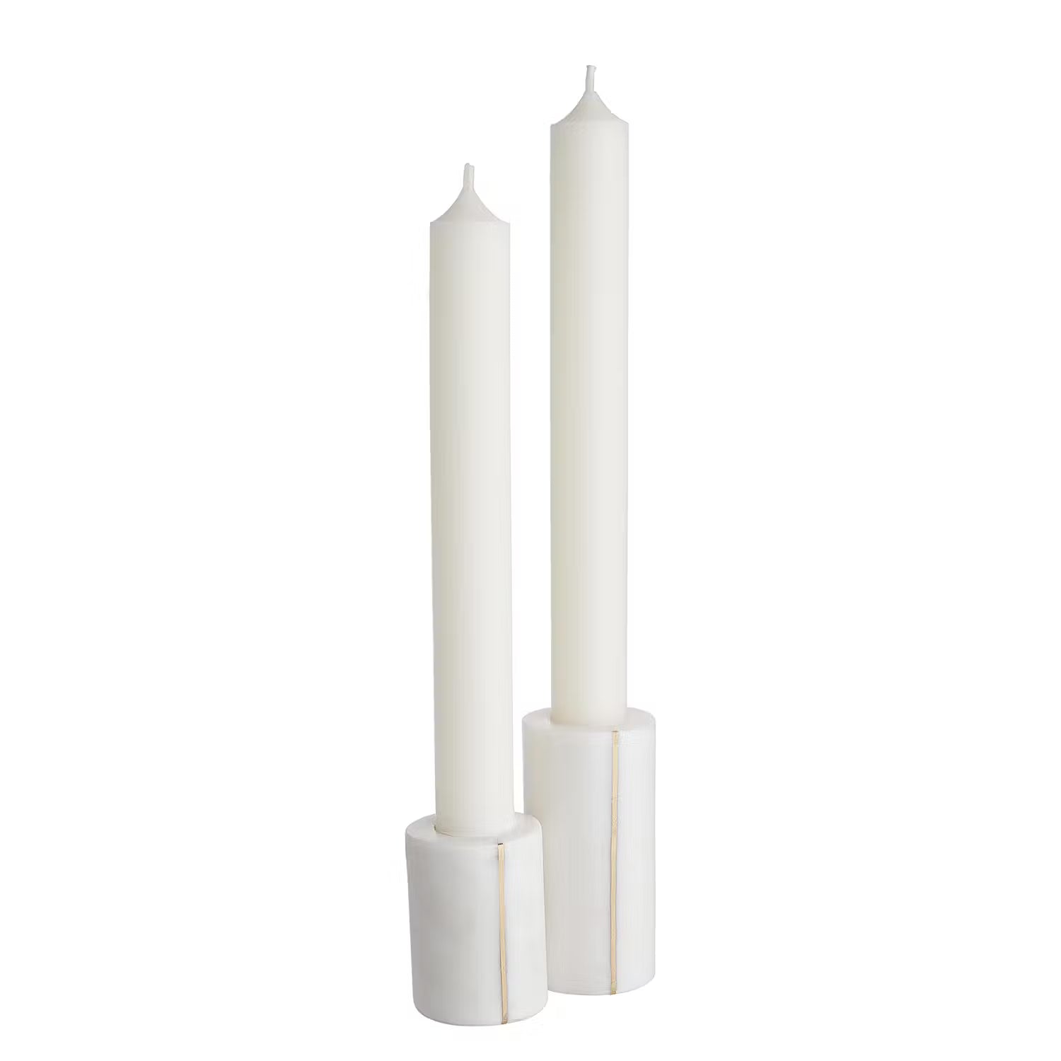 MARBLE Kerzenhalter-Set 2-tlg. - Marmor - Weiß