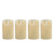 GLOWING FLAME LED-Kerze 4er-Set - Paraffin - Creme