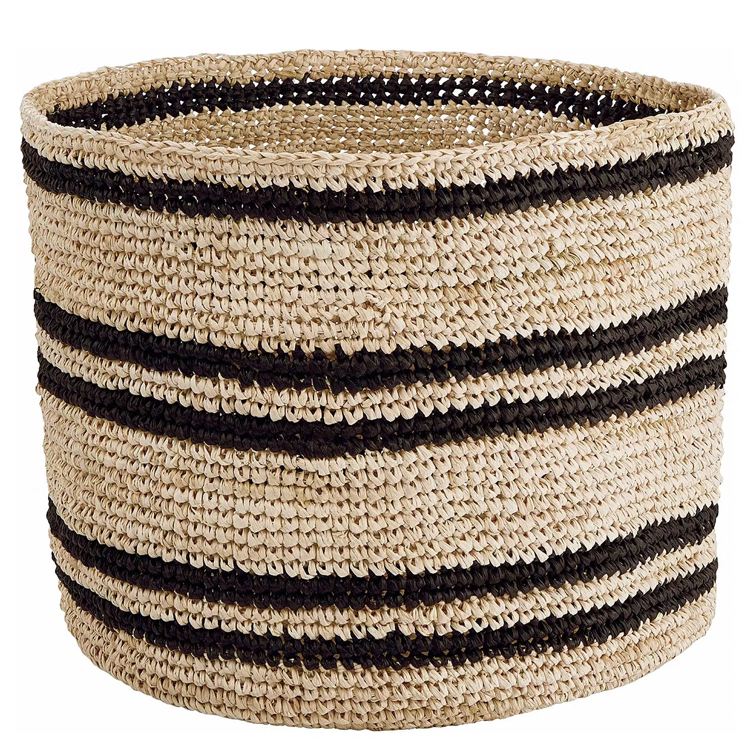 ISALO Korb-Set 4-tlg. - Raffia - Natur / Schwarz