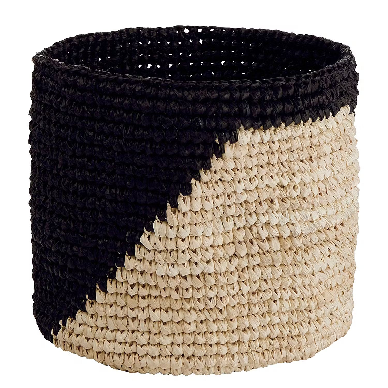 ISALO Korb-Set 4-tlg. - Raffia - Natur / Schwarz