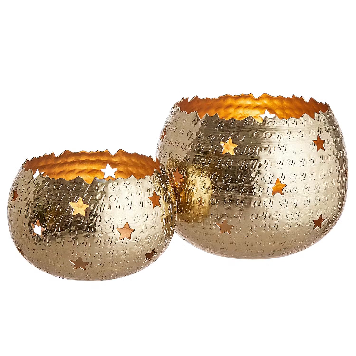 STARRY SKY Teelichthalter-Set 2-tlg. - Aluminium - Gold