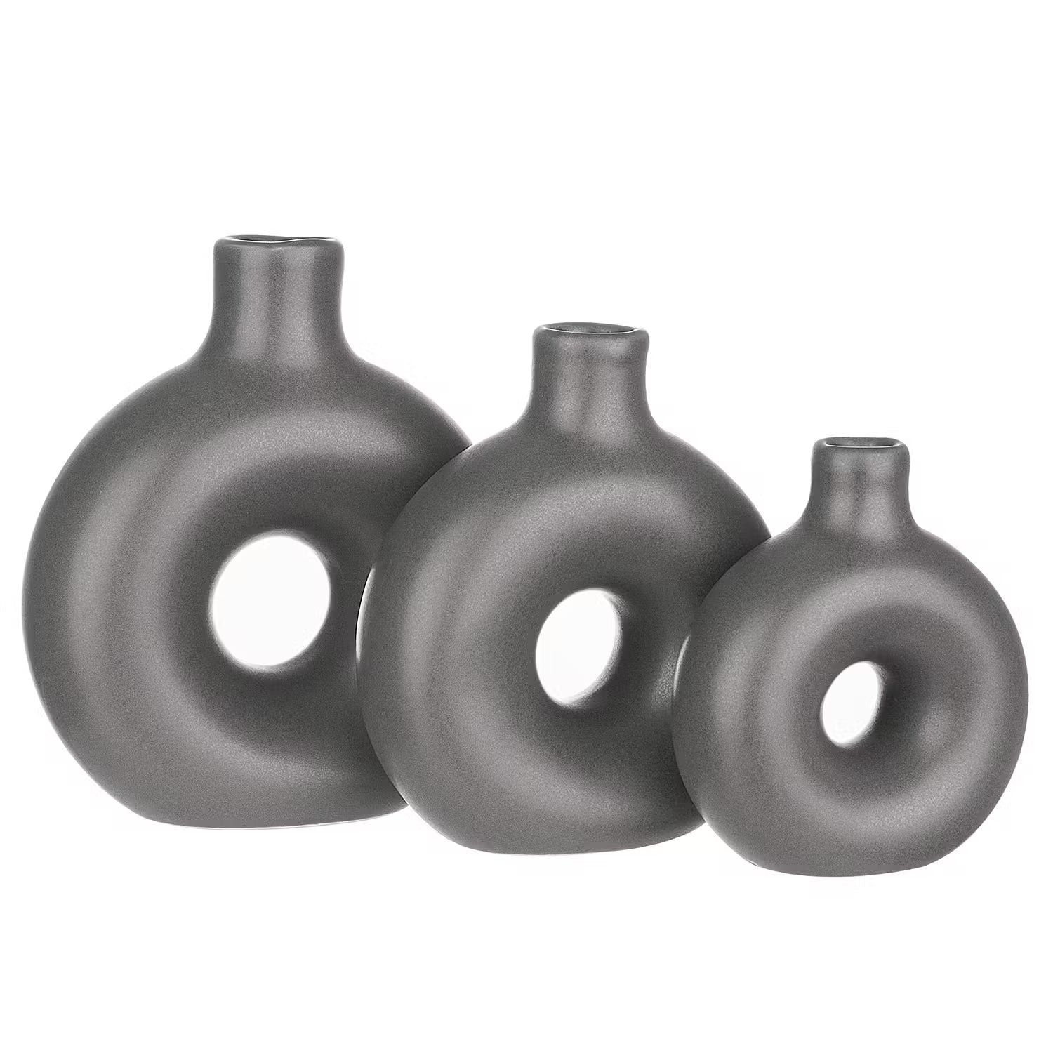 LOOP Vase 3er-Set - Dolomit - Anthrazit