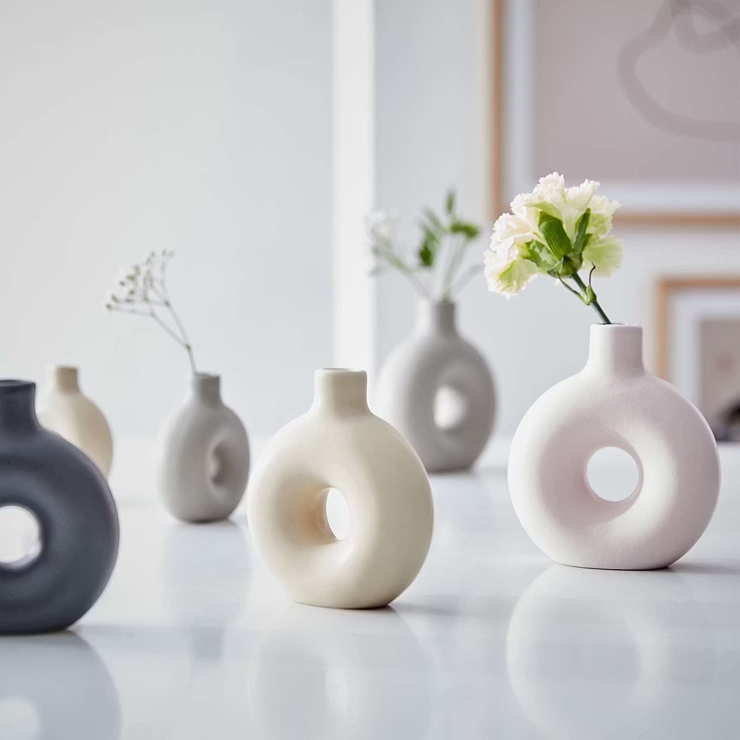 LOOP Vase 3er-Set - Dolomit - Anthrazit
