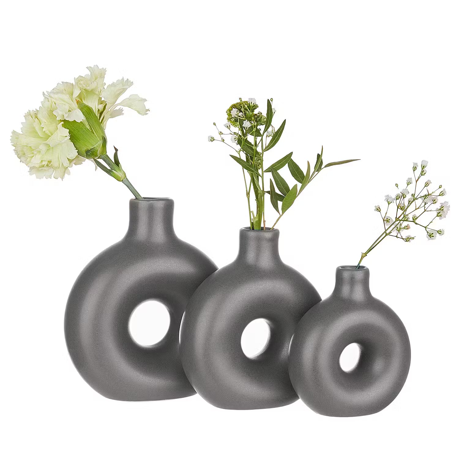 LOOP Vase 3er-Set - Dolomit - Anthrazit