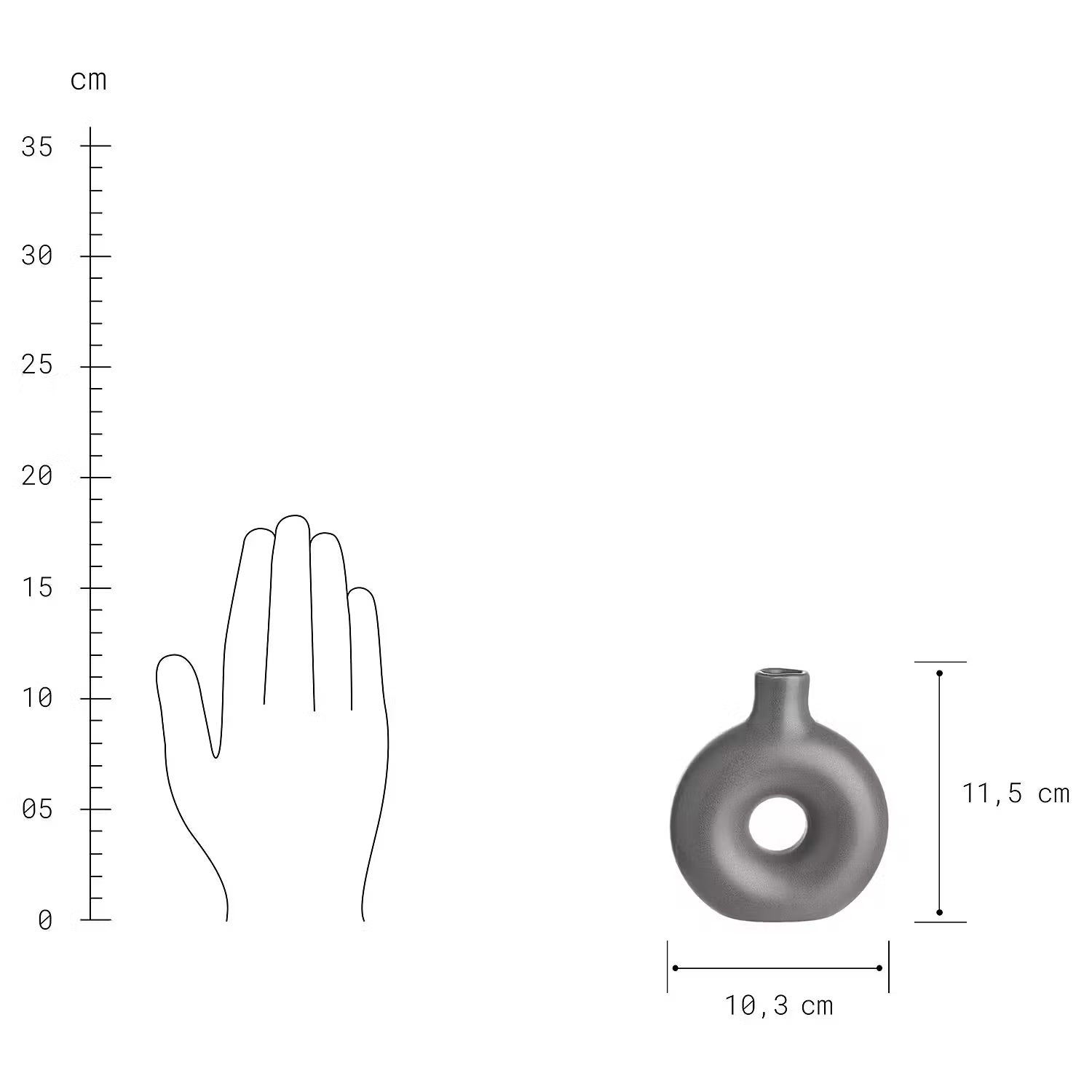LOOP Vase 3er-Set - Dolomit - Anthrazit