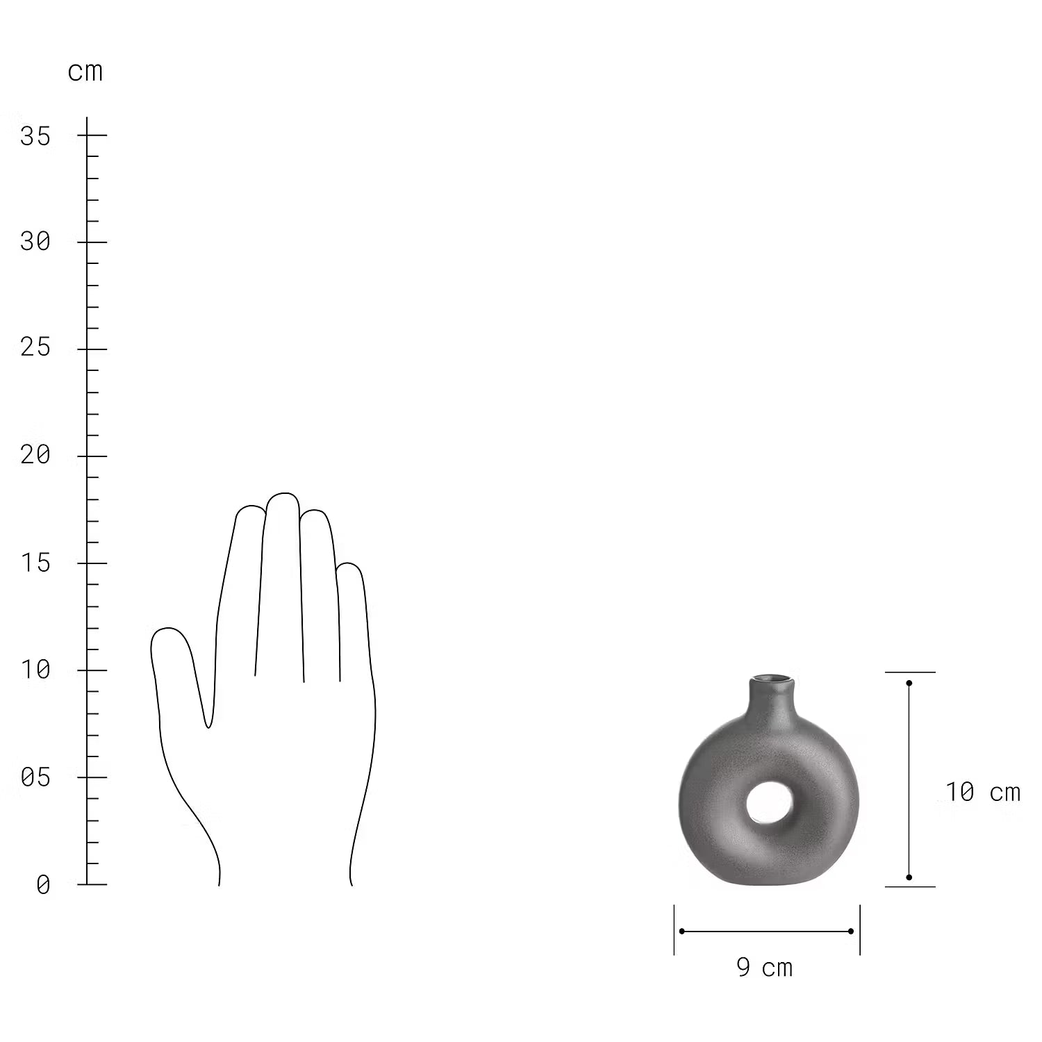 LOOP Vase 3er-Set - Dolomit - Anthrazit