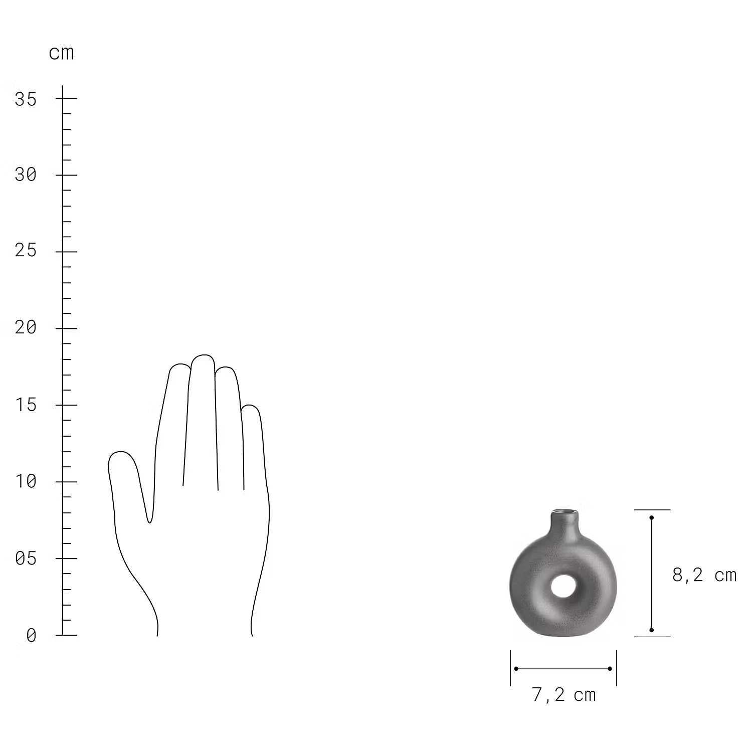 LOOP Vase 3er-Set - Dolomit - Anthrazit