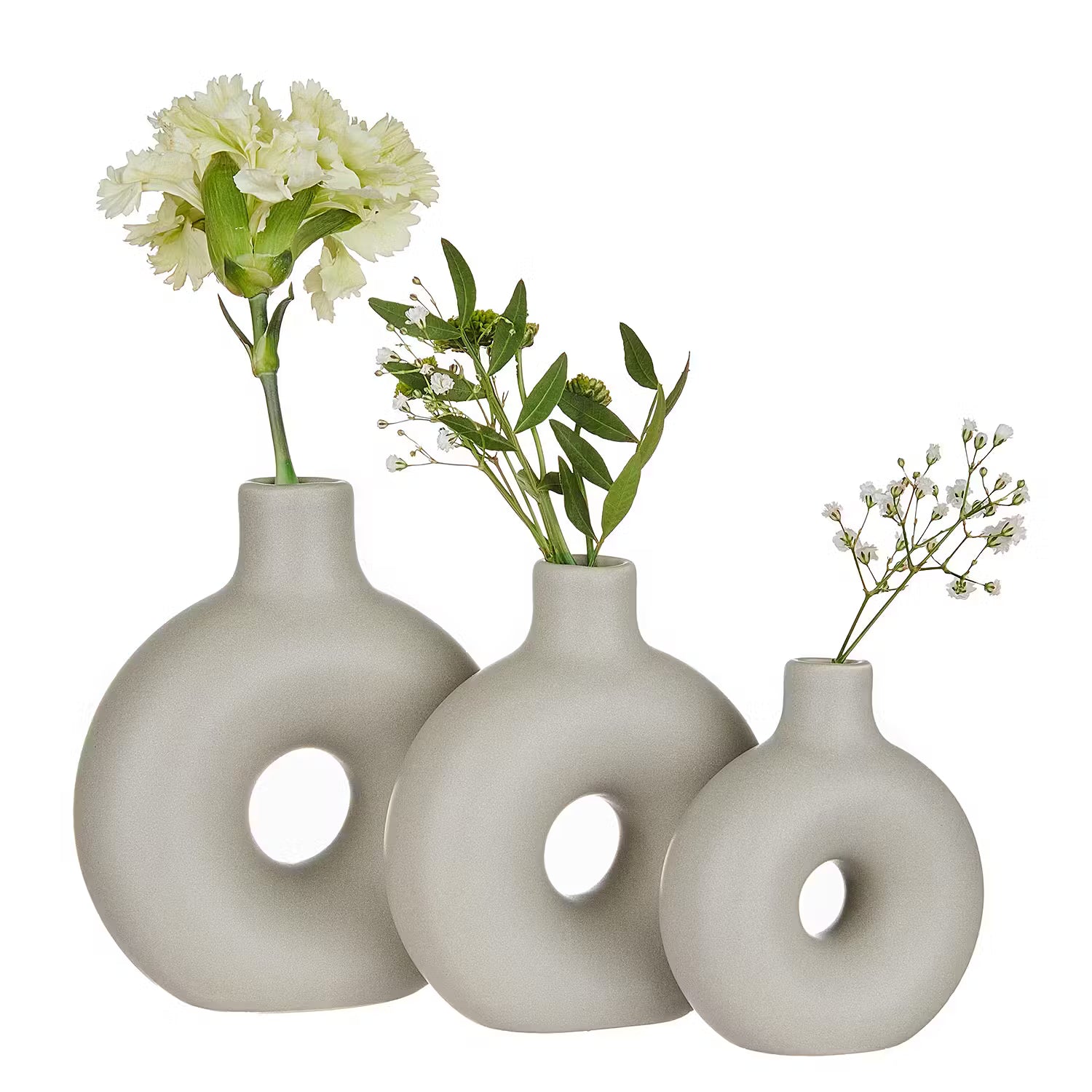 LOOP Vase 3er-Set - Dolomit - Hellgrau